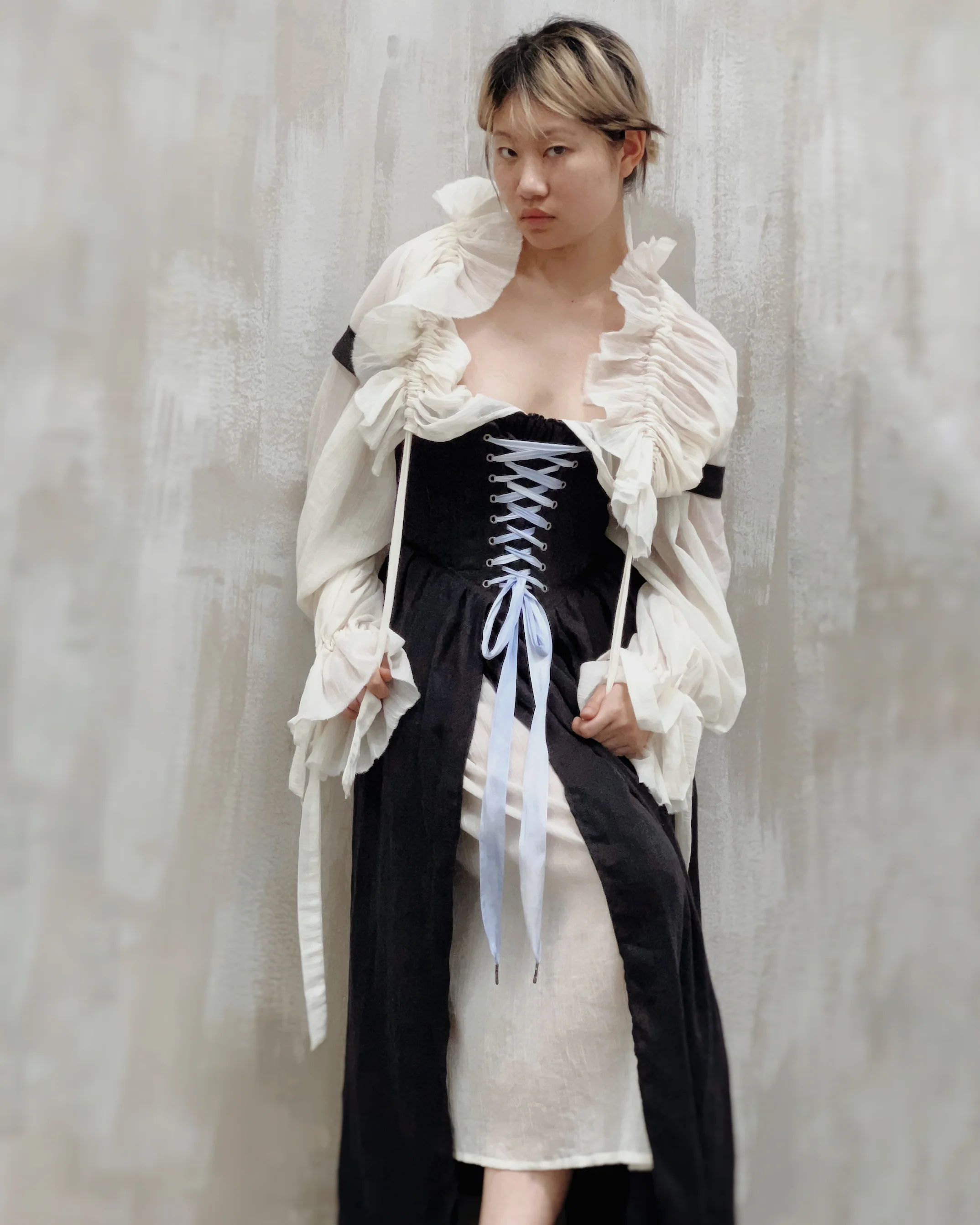 Caterina Stays Gown in Black Linen - Image 18