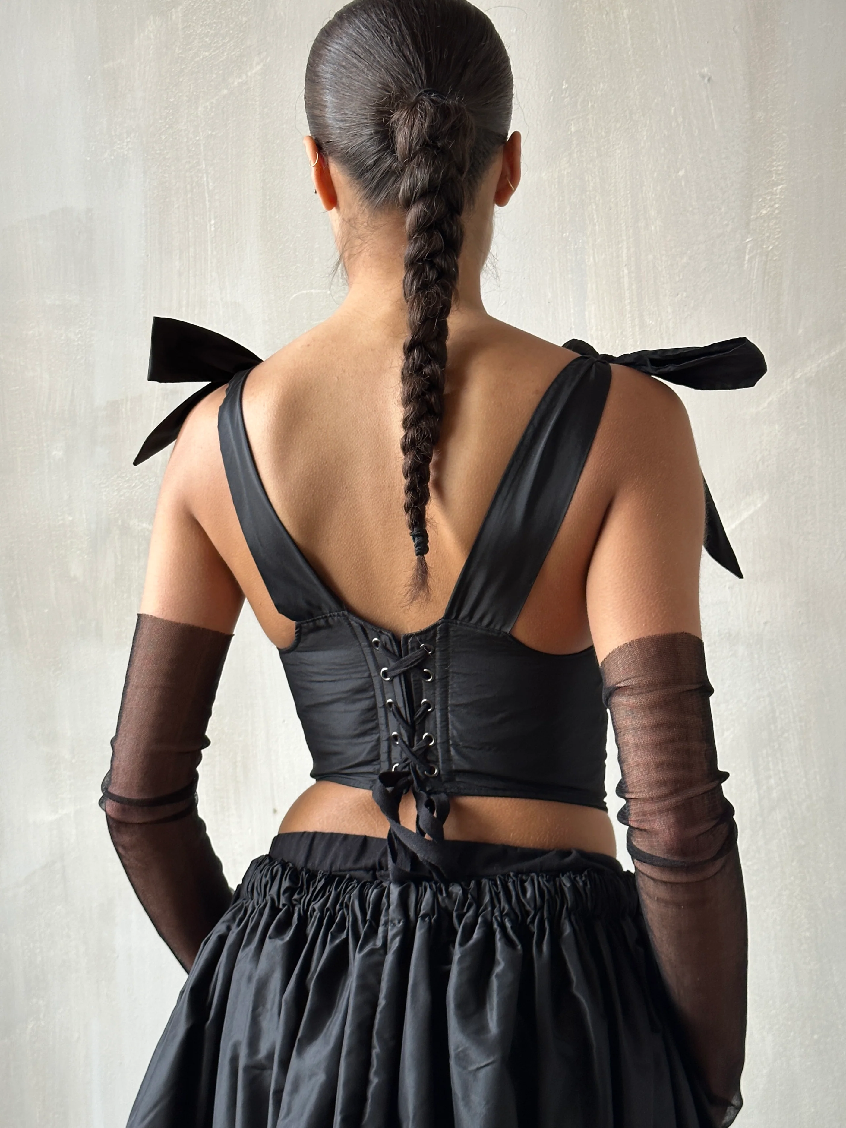 Spring '24 Diamond Demon Stays and Skirt in Black Silk (Limited Edition) - Image 7