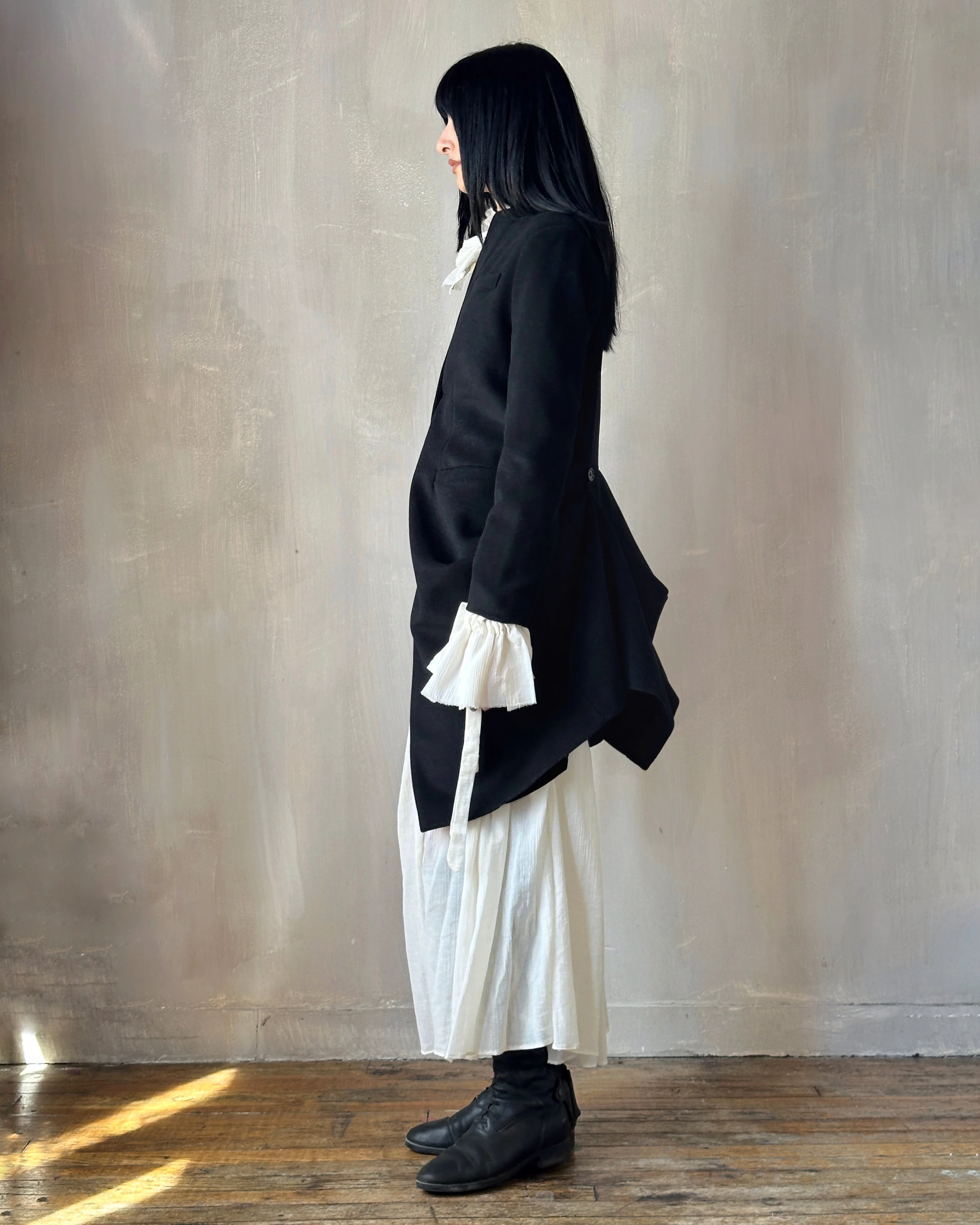 Stand Collar Coat with Bustle (In Stock) * - Image 10