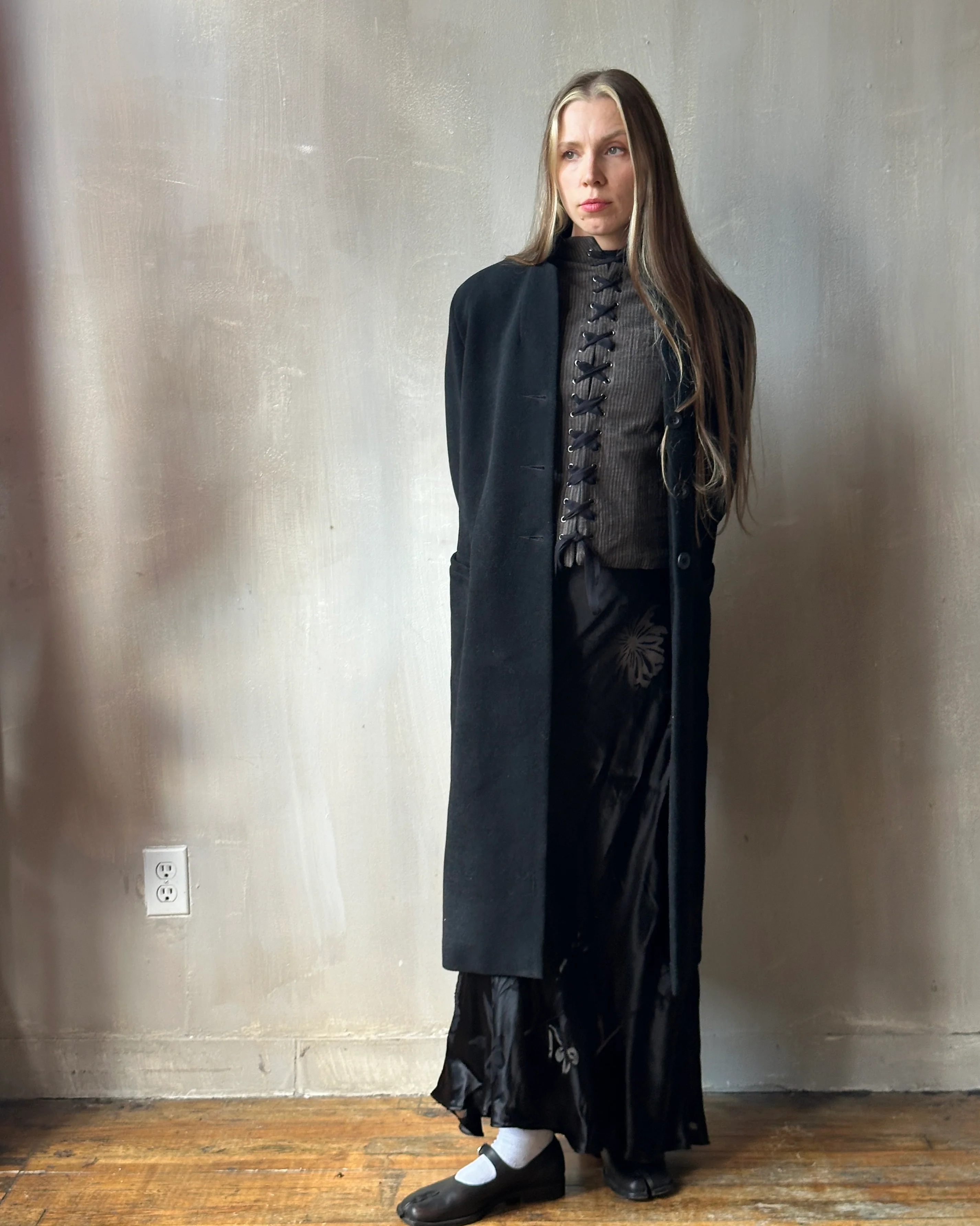 Stand Collar Coat with Bustle (In Stock) * - Image 25