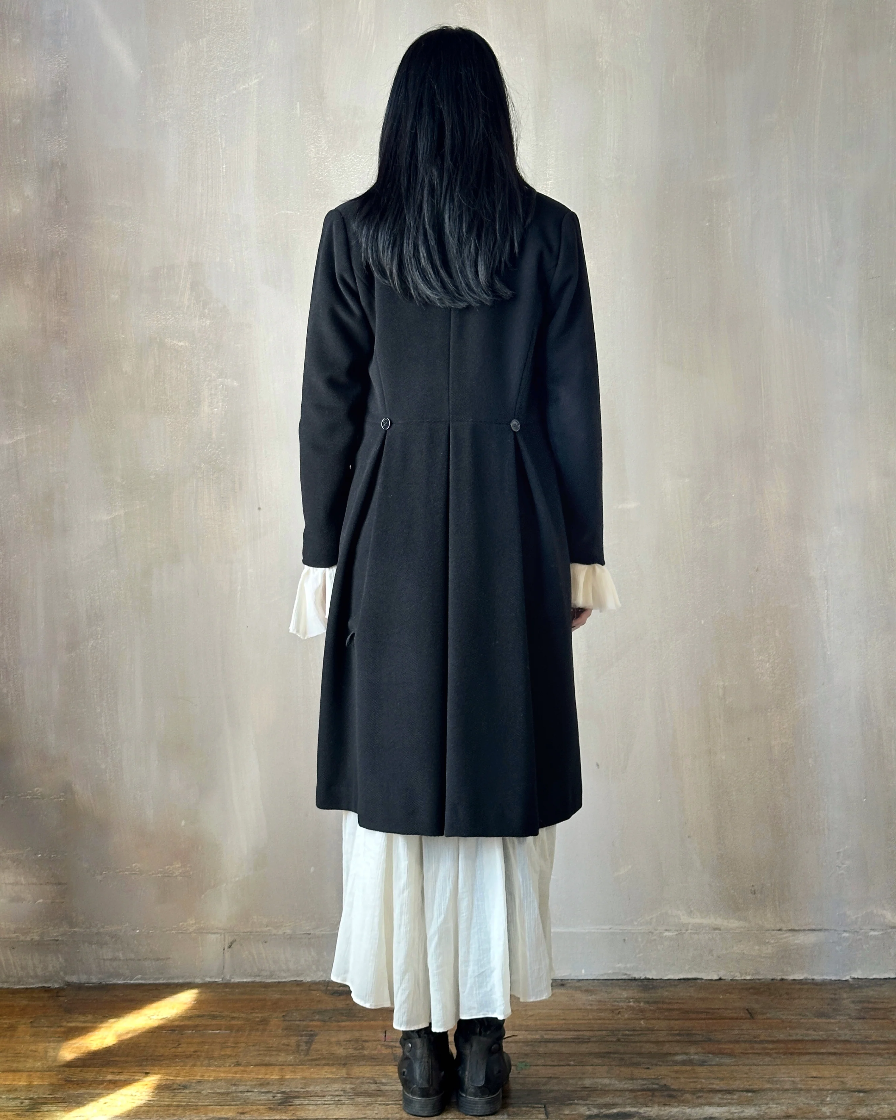 Stand Collar Coat with Bustle (In Stock) * - Image 9
