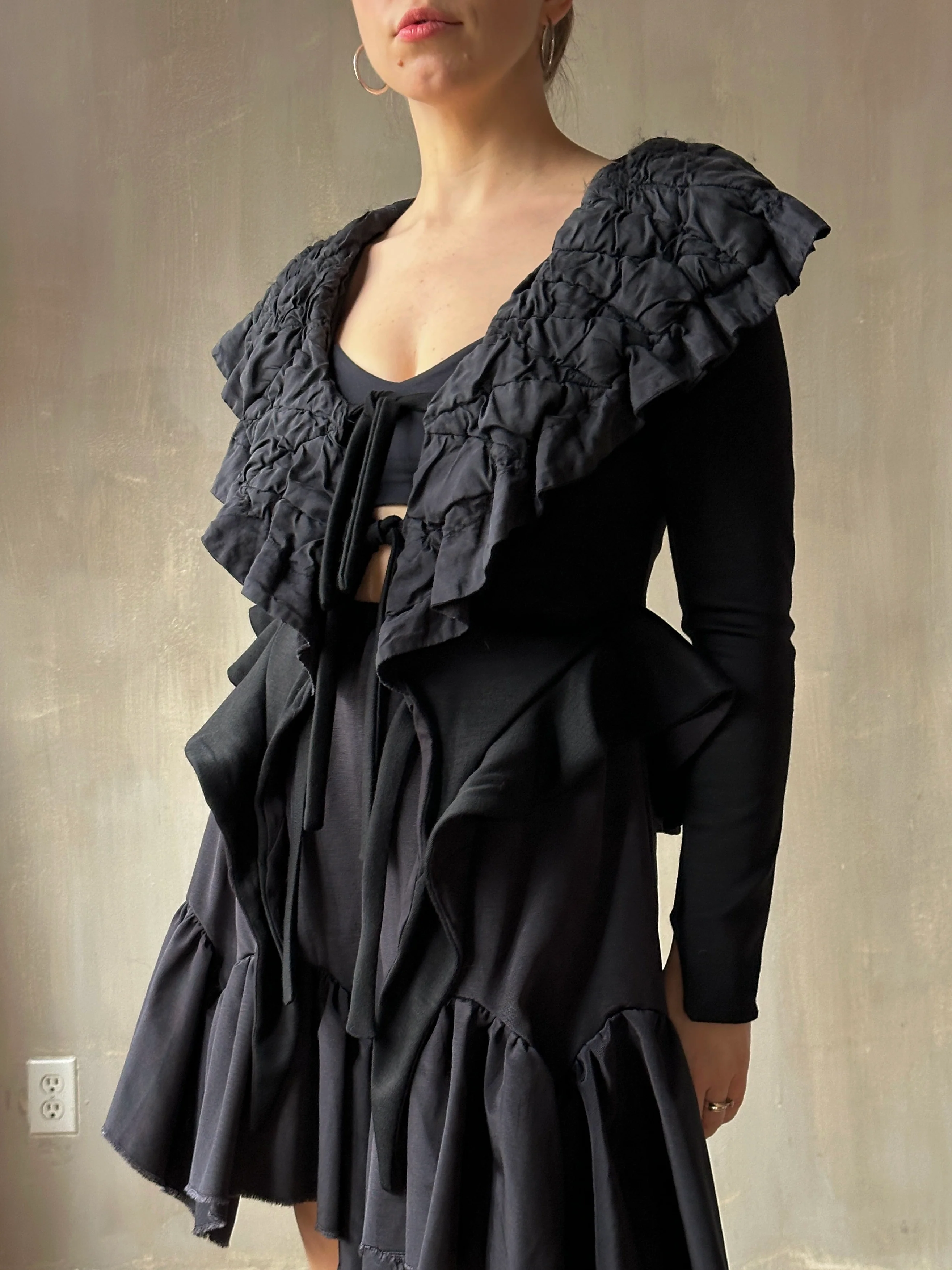 Petticoat Kilt in Black Twill Taffeta (In Stock) * - Image 3