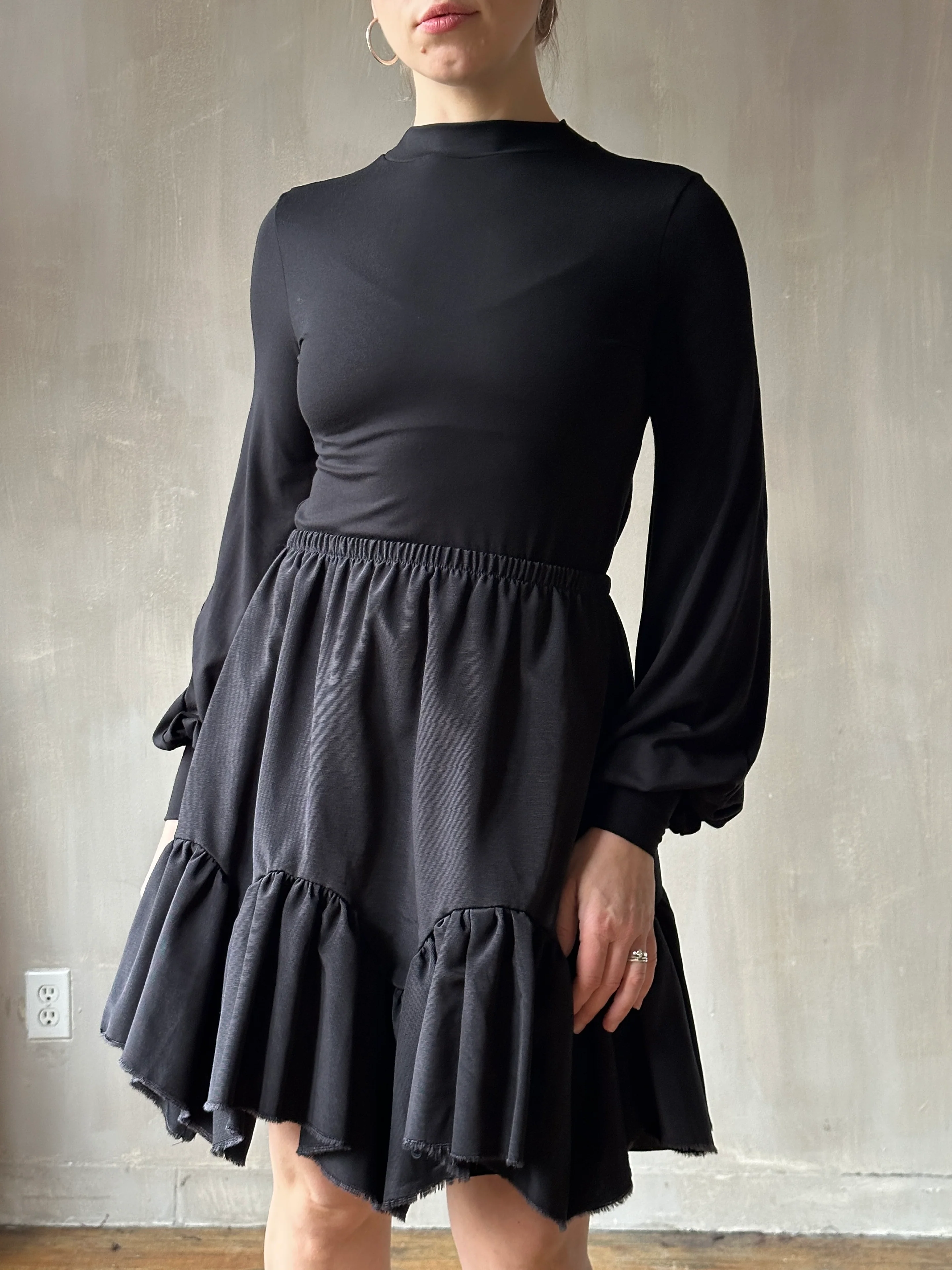 Petticoat Kilt in Black Twill Taffeta (In Stock) * - Image 5