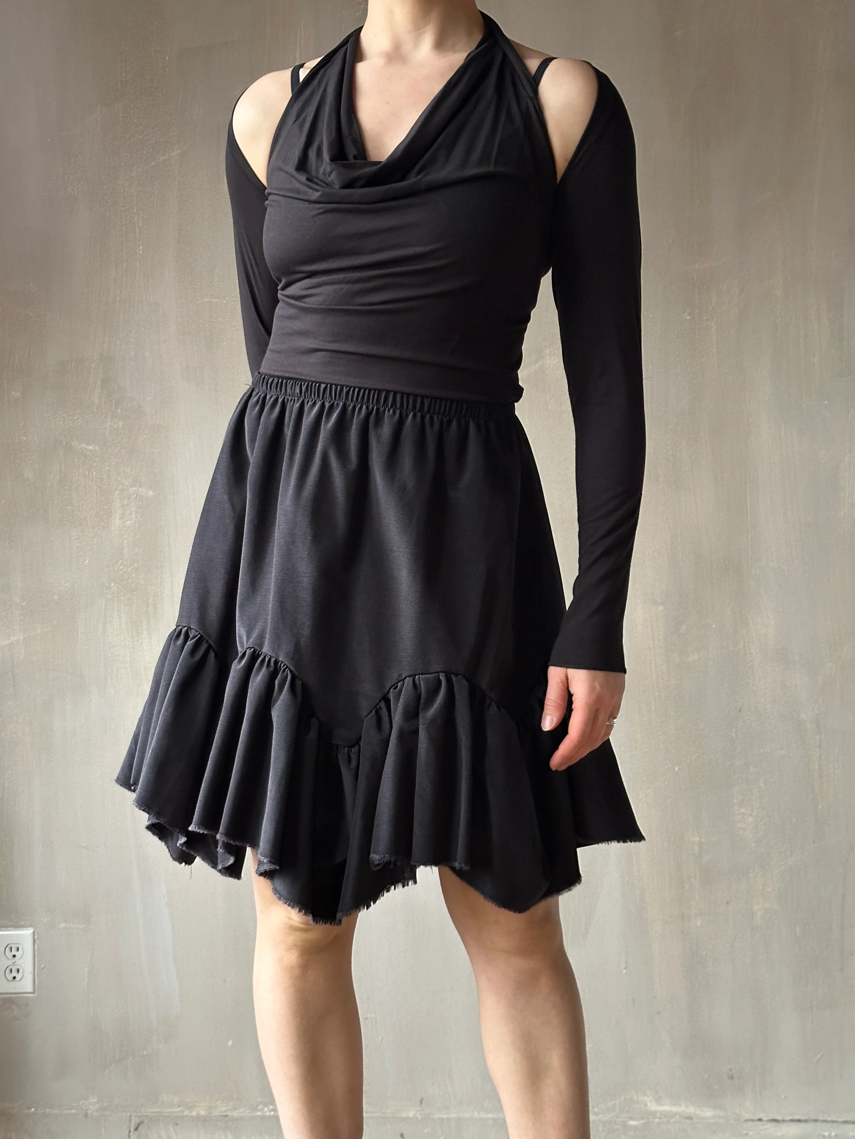 Petticoat Kilt in Black Twill Taffeta (In Stock) * - Image 7
