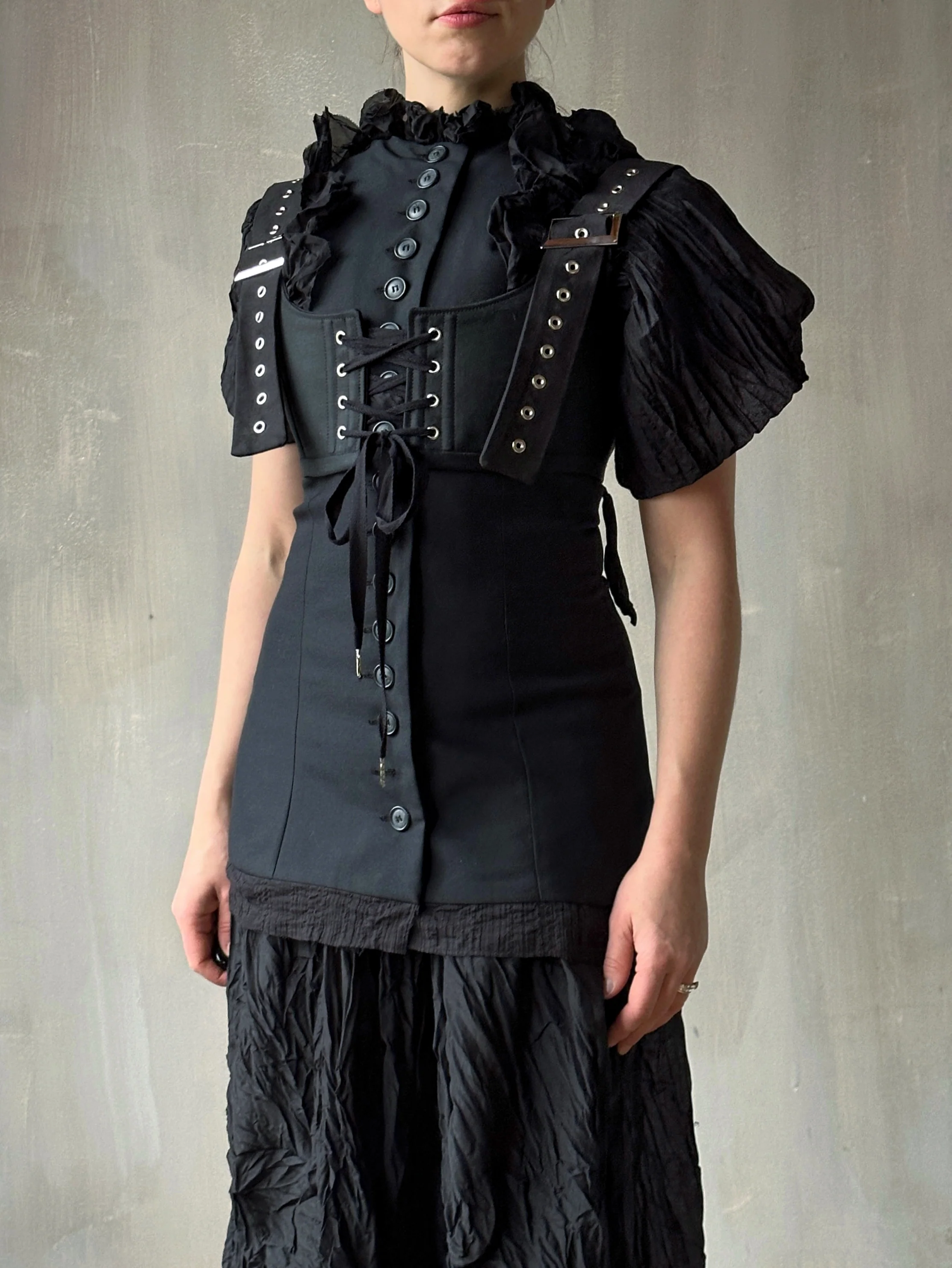 FW'24: Long Button-Front Tails Vest in Wool - Image 2