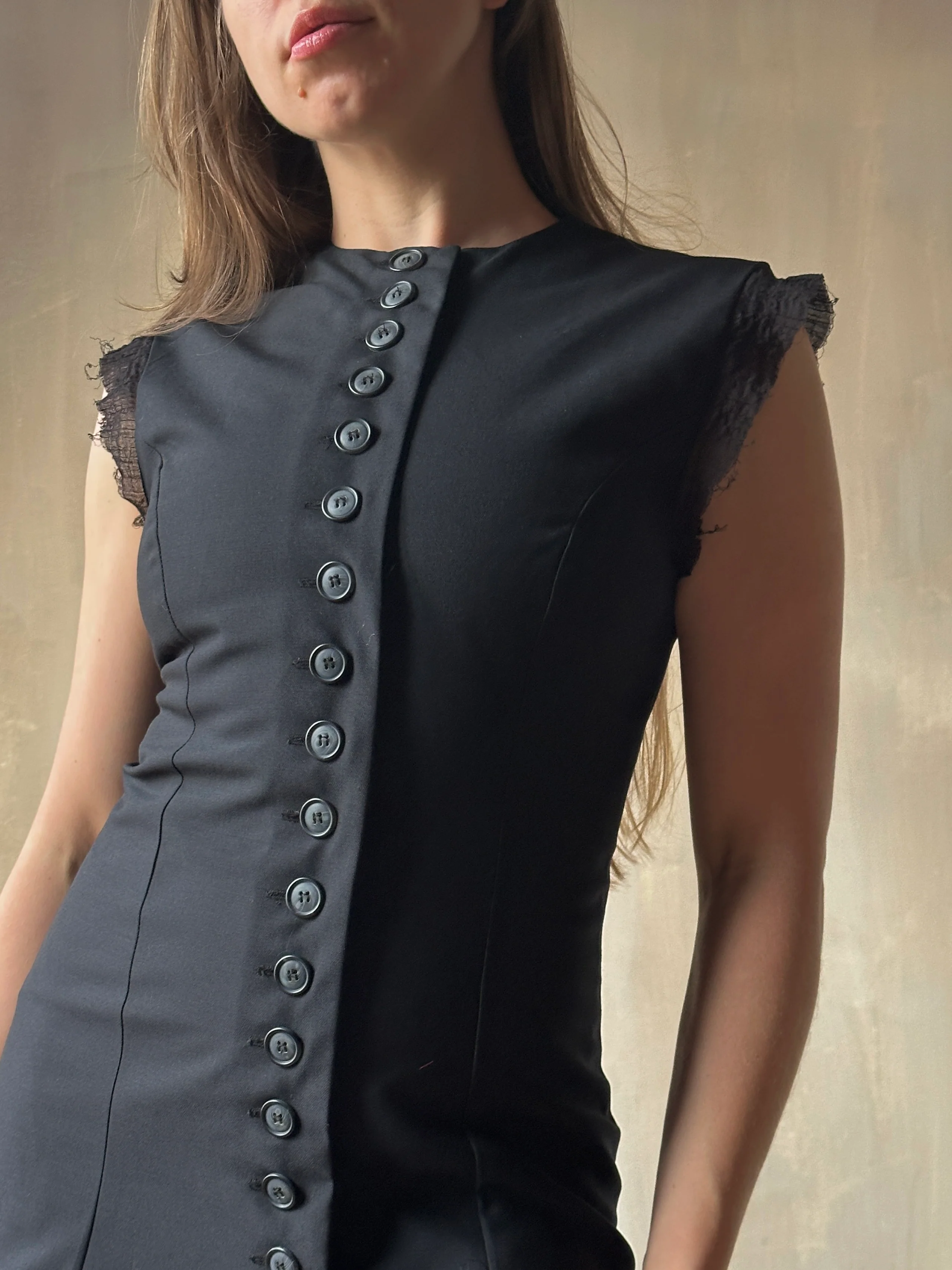 FW'24: Long Button-Front Tails Vest in Wool - Image 4
