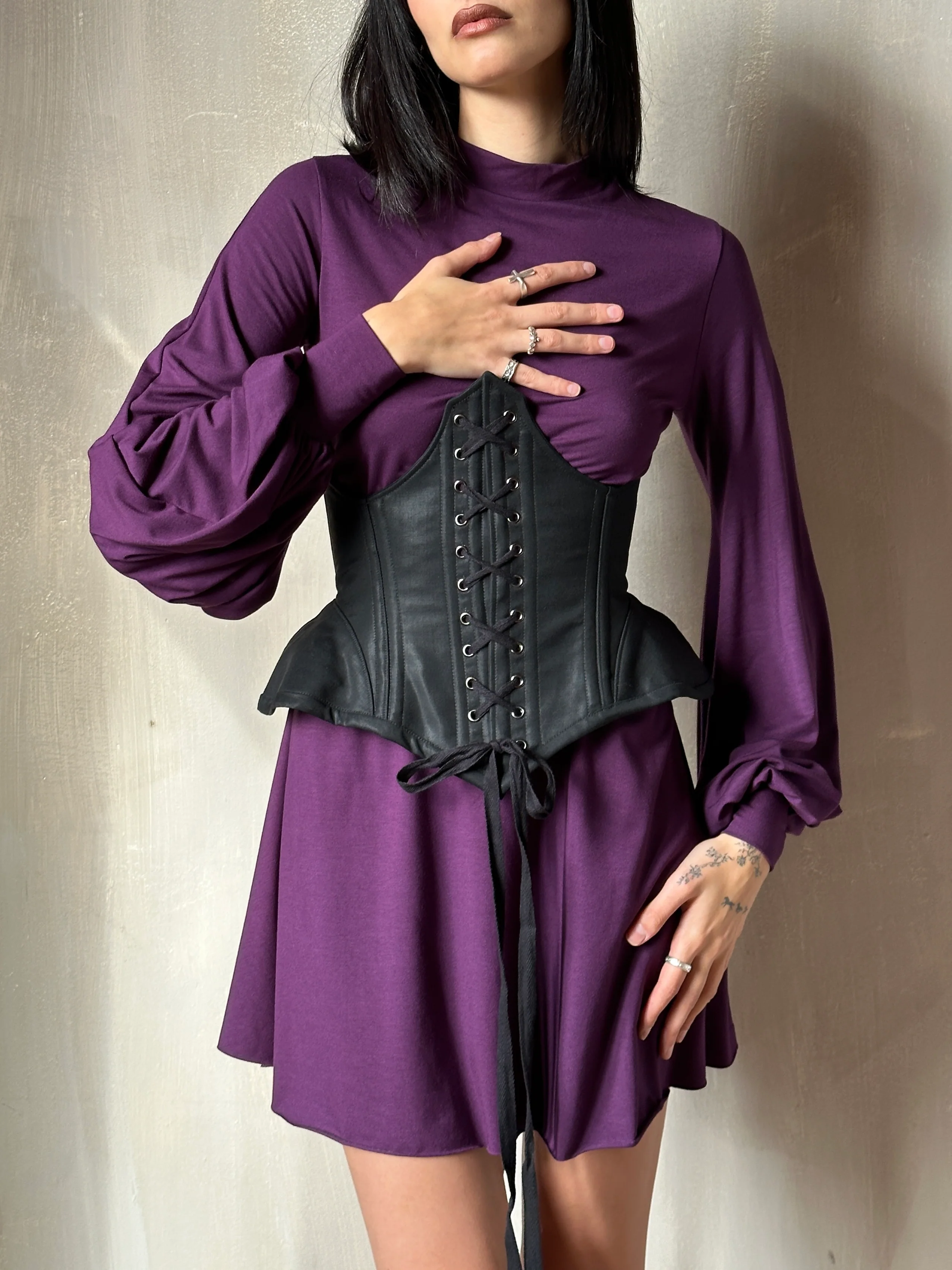 Holiday '24: Bishop Sleeve Mini Dress in Nightshade Purple - Image 8