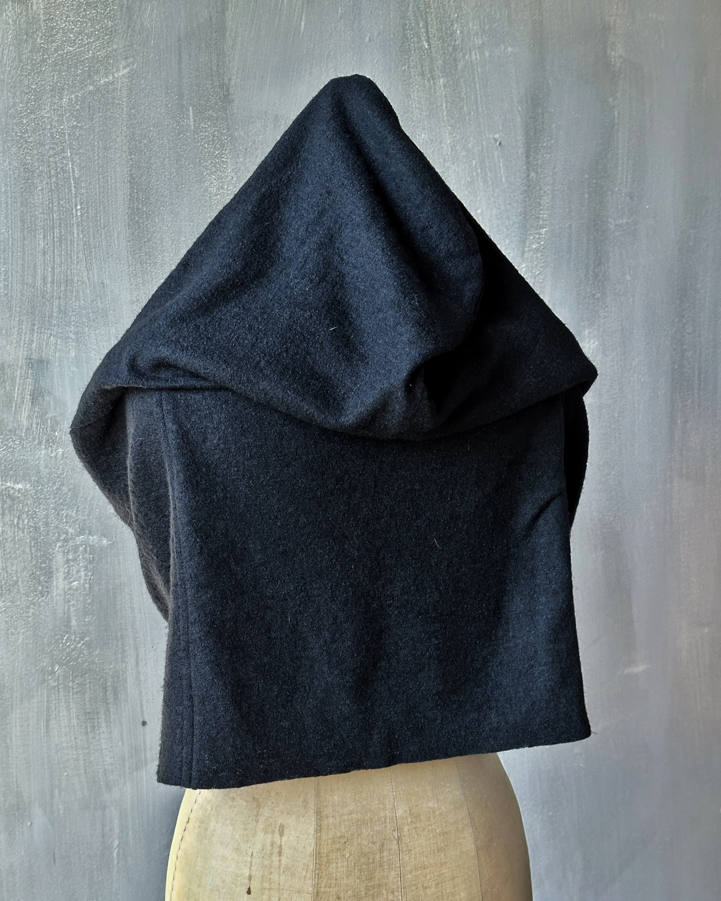 FW25: Mythic Cowl in Black Boiled Wool - Image 4