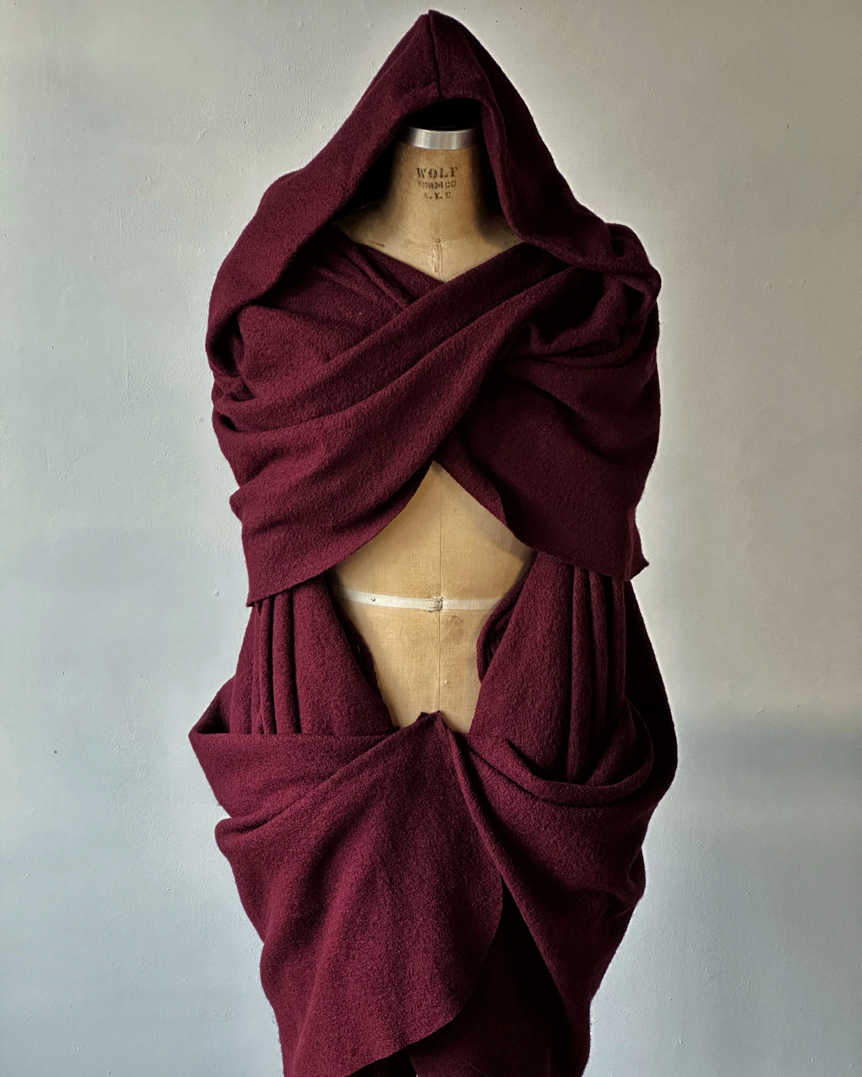 Mythic Cape in Oxblood Wool - Image 10