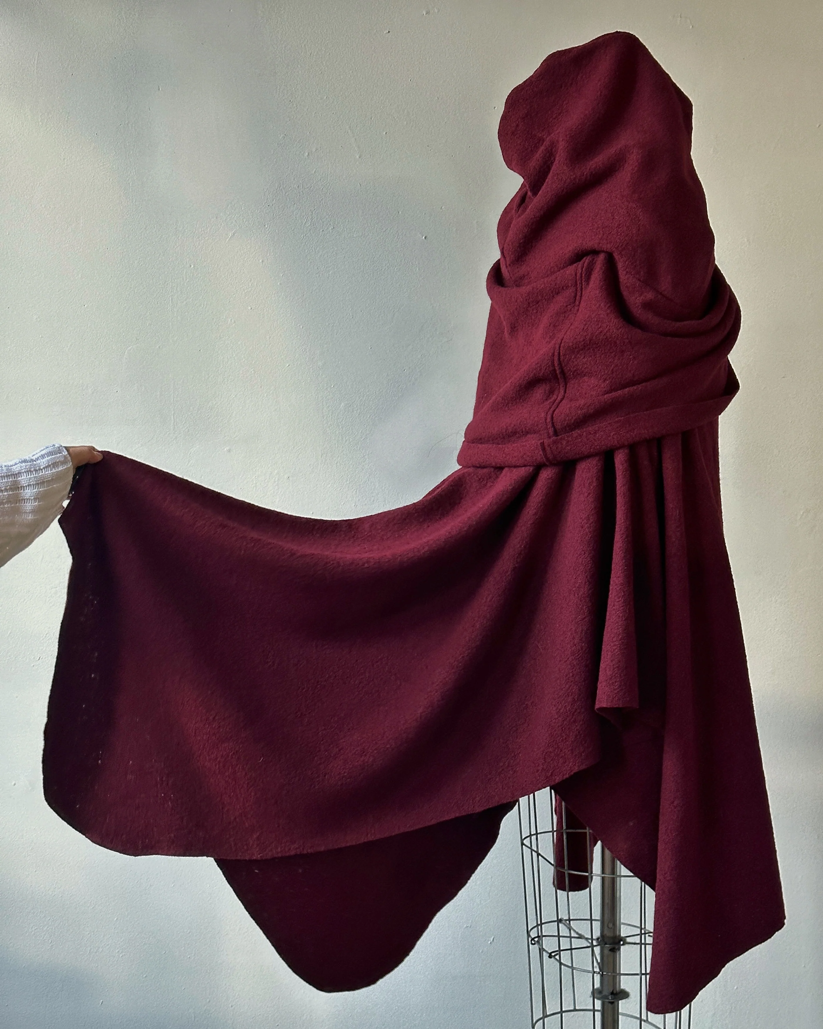 Mythic Cape in Oxblood Wool - Image 11