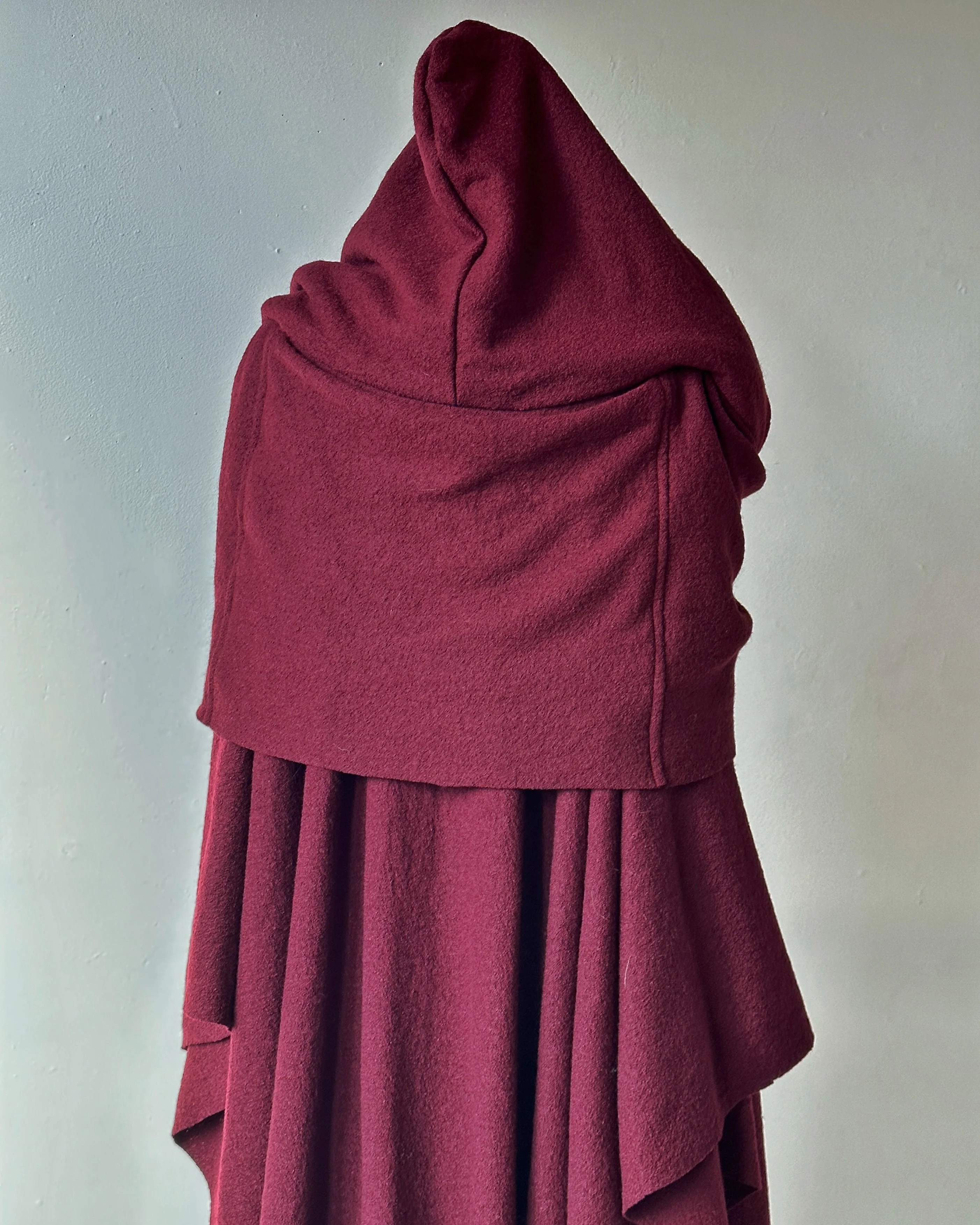 Mythic Cape in Oxblood Wool - Image 12