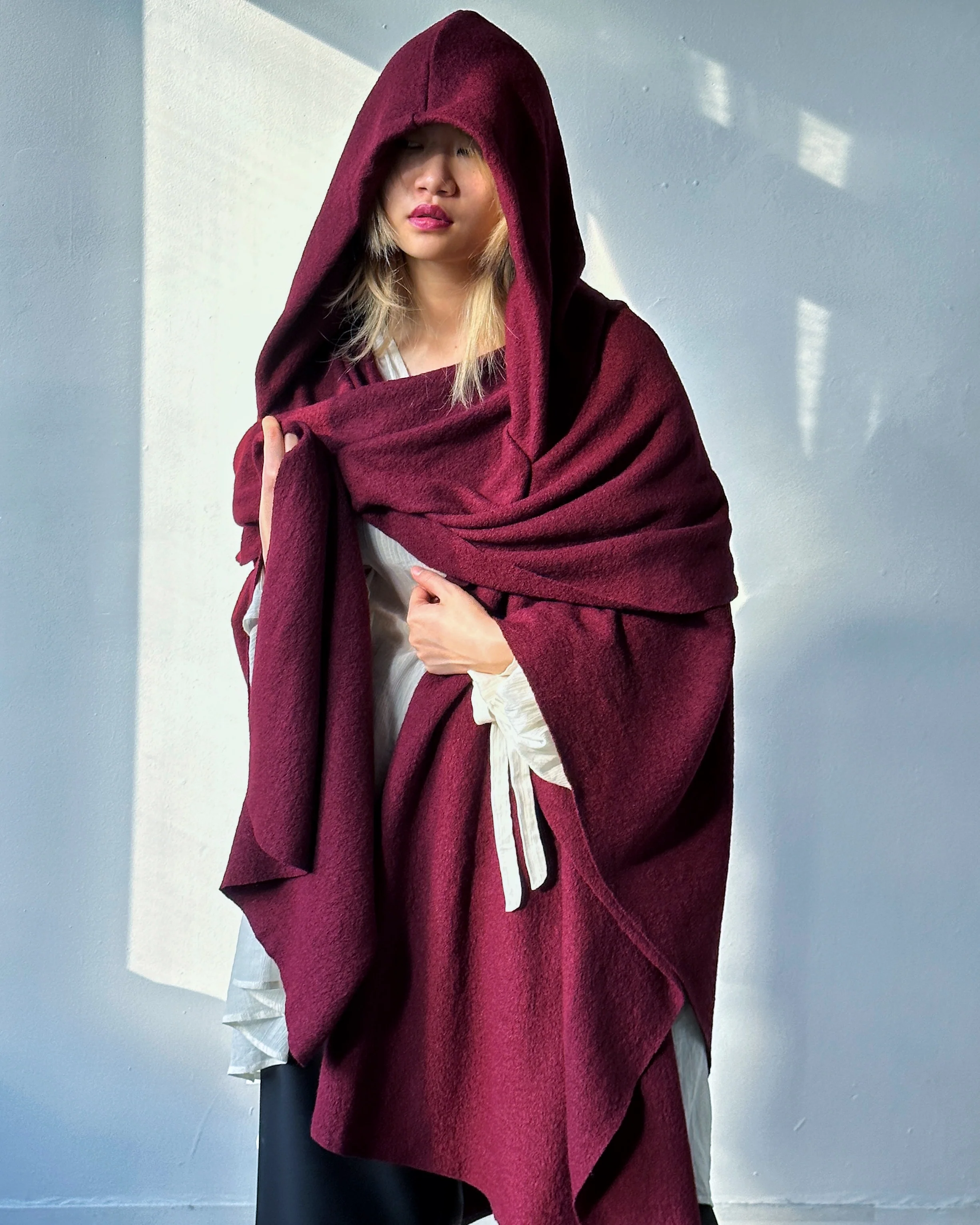 Mythic Cape in Oxblood Wool - Image 16