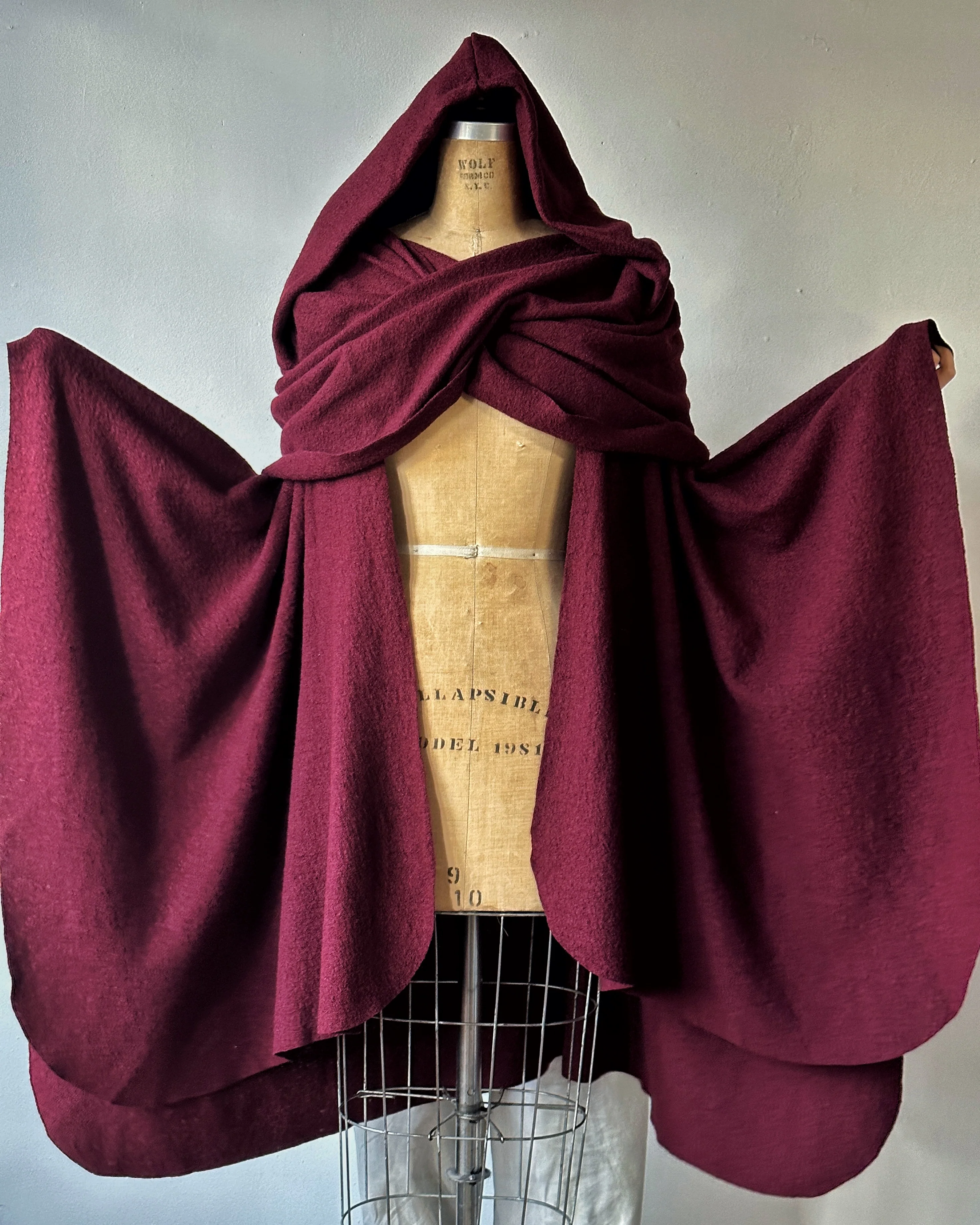 Mythic Cape in Oxblood Wool - Image 2