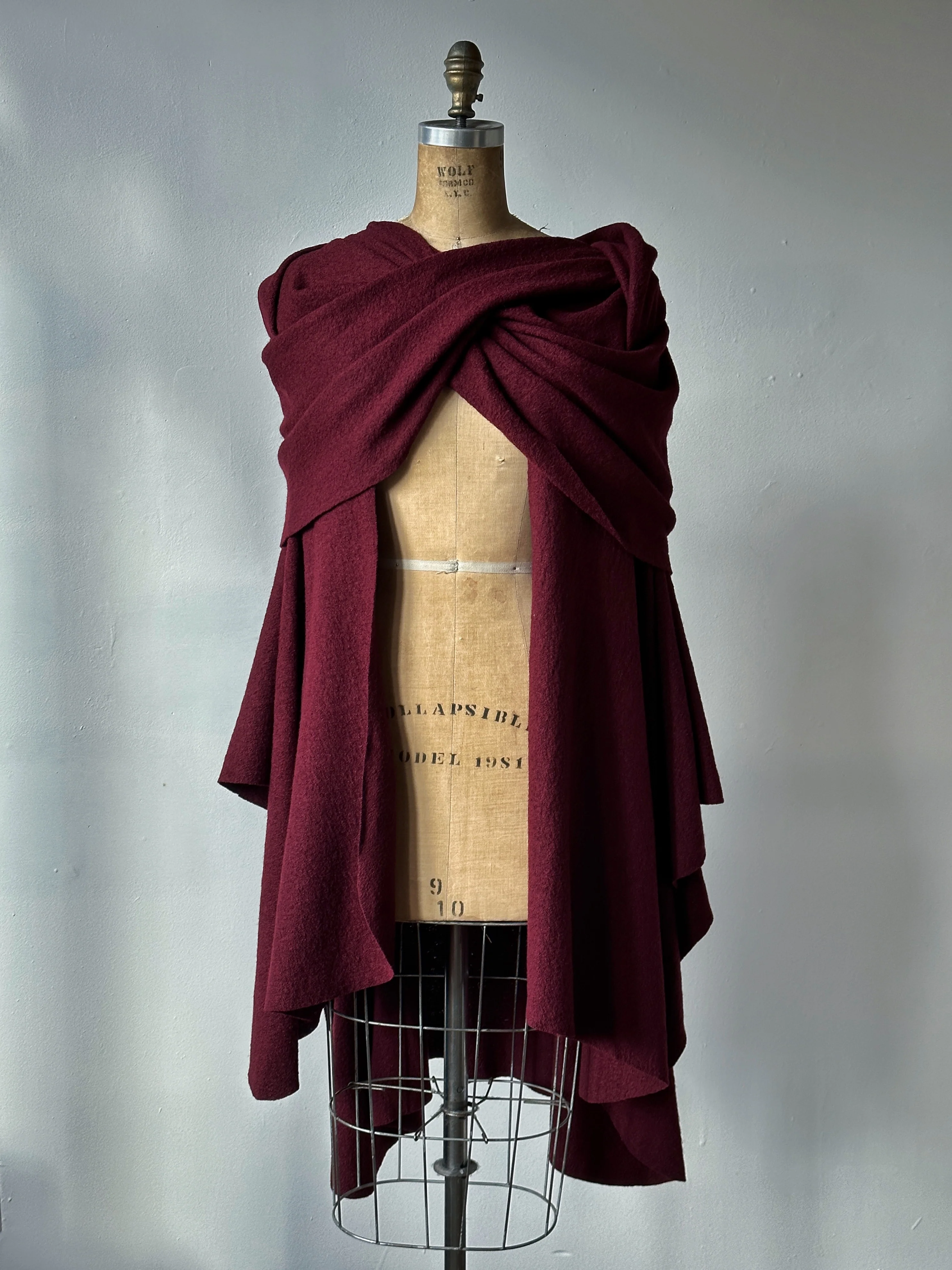 Mythic Cape in Oxblood Wool - Image 5