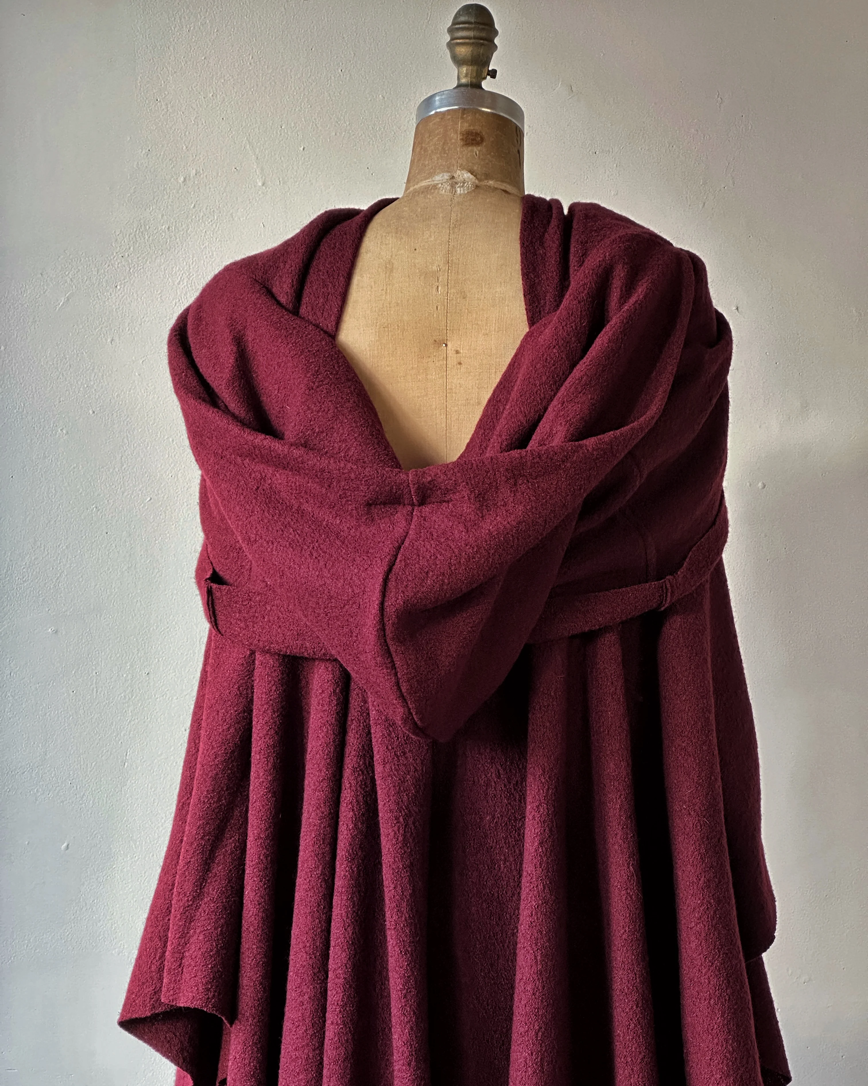 Mythic Cape in Oxblood Wool - Image 6