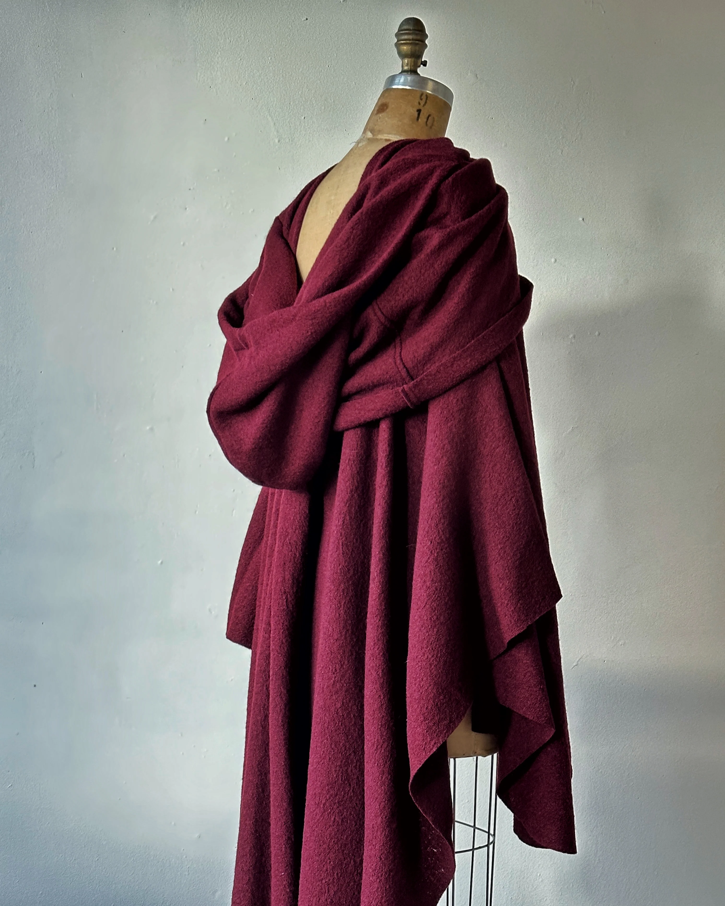 Mythic Cape in Oxblood Wool - Image 7