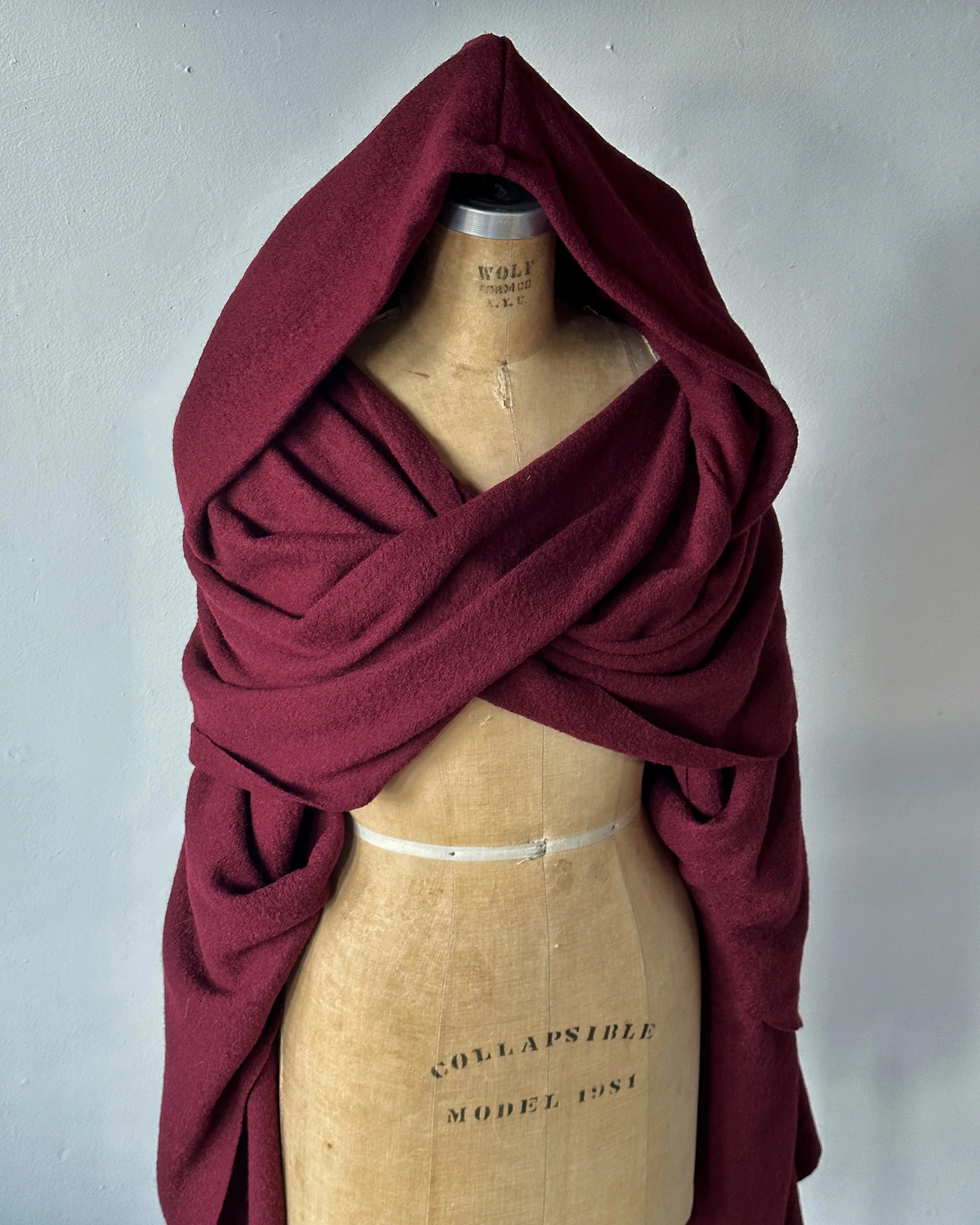 Mythic Cape in Oxblood Wool - Image 8