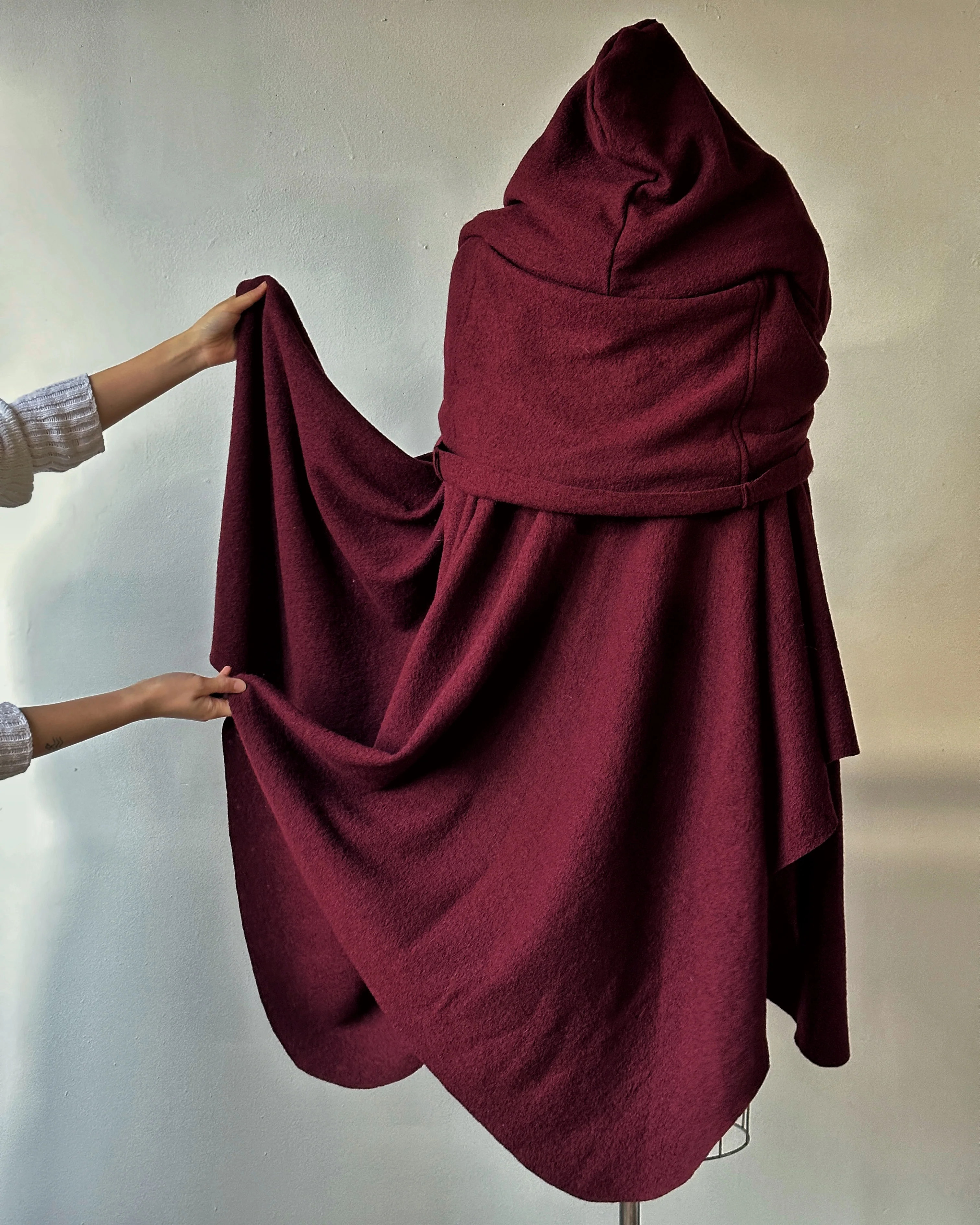 Mythic Cape in Oxblood Wool - Image 9