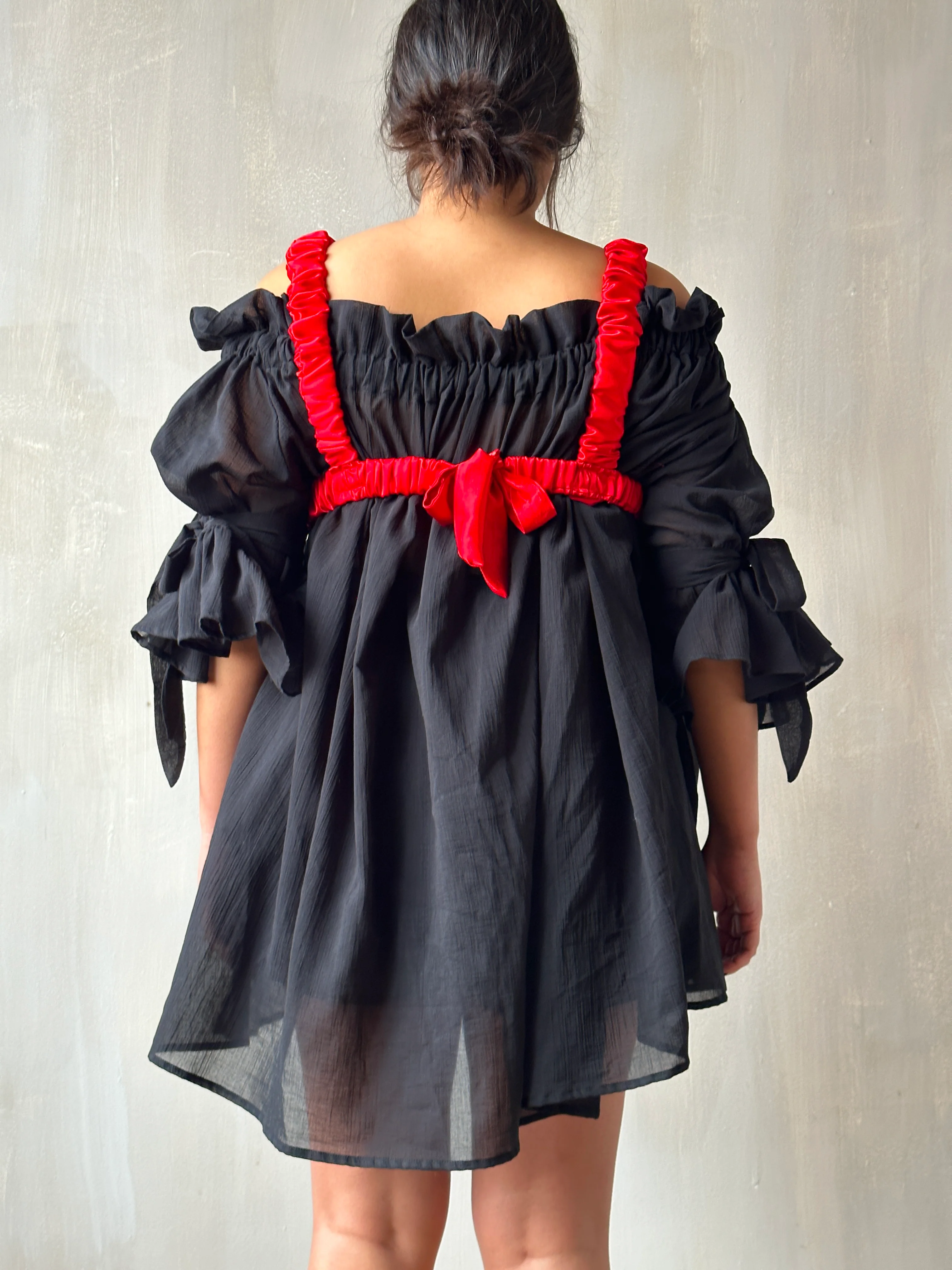 Paperbag Tunic in Black Cotton Voile (Made-to-Order) - Image 8
