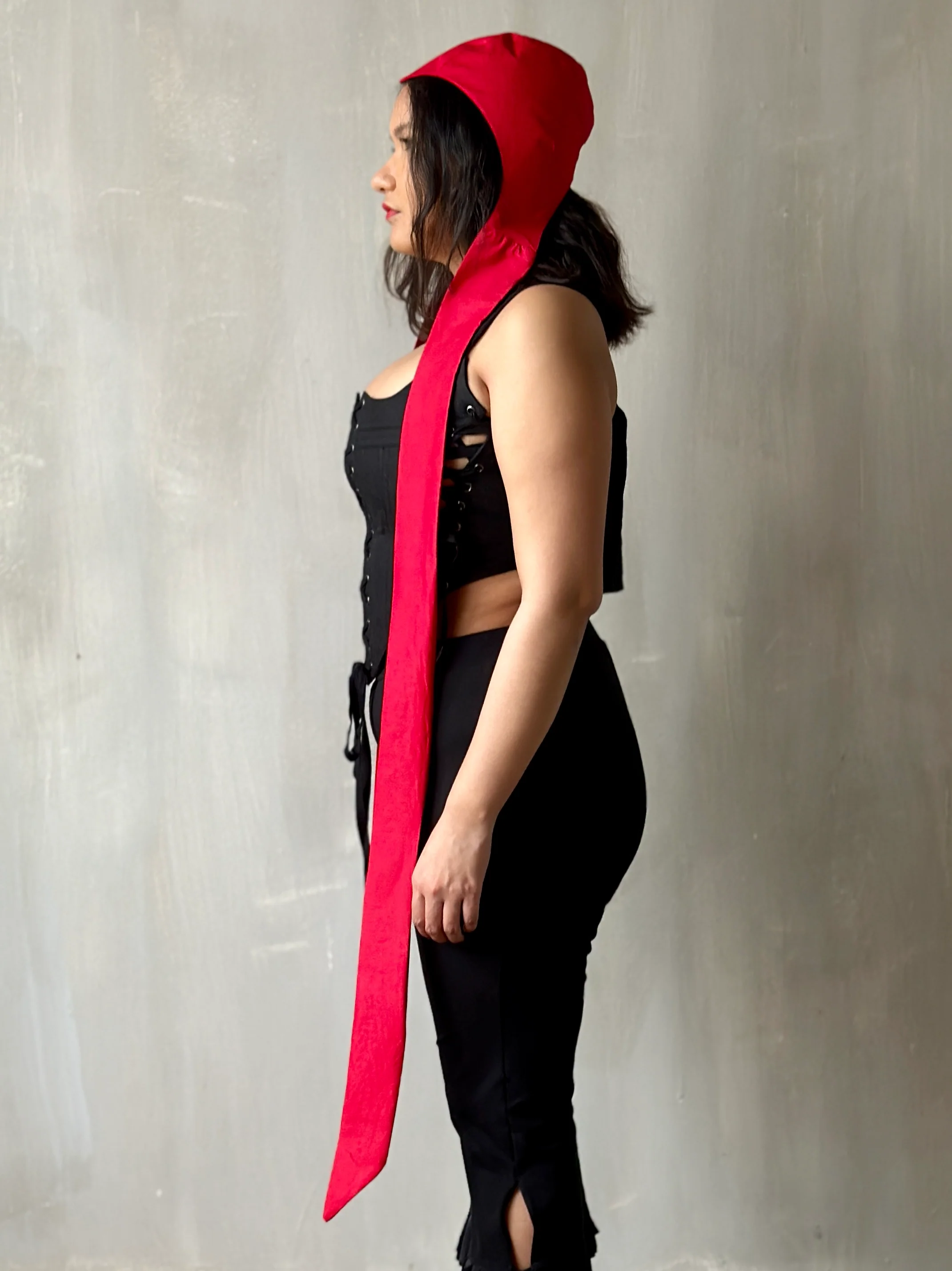 Red Aviator Cap with Ties (Made-to-Order) - Image 13