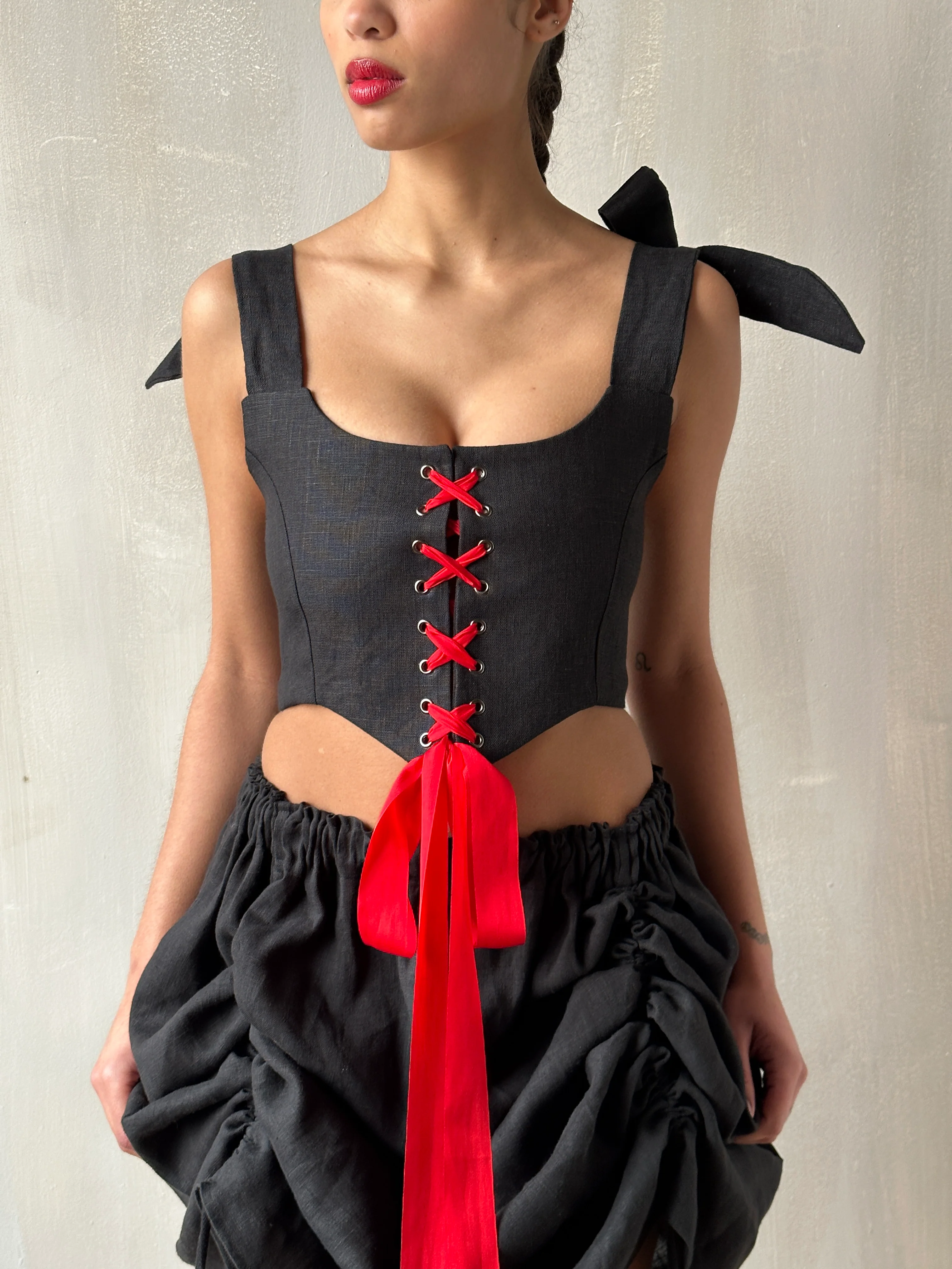 Red Silk Ribbon Tie (Made-to-Order) - Image 5