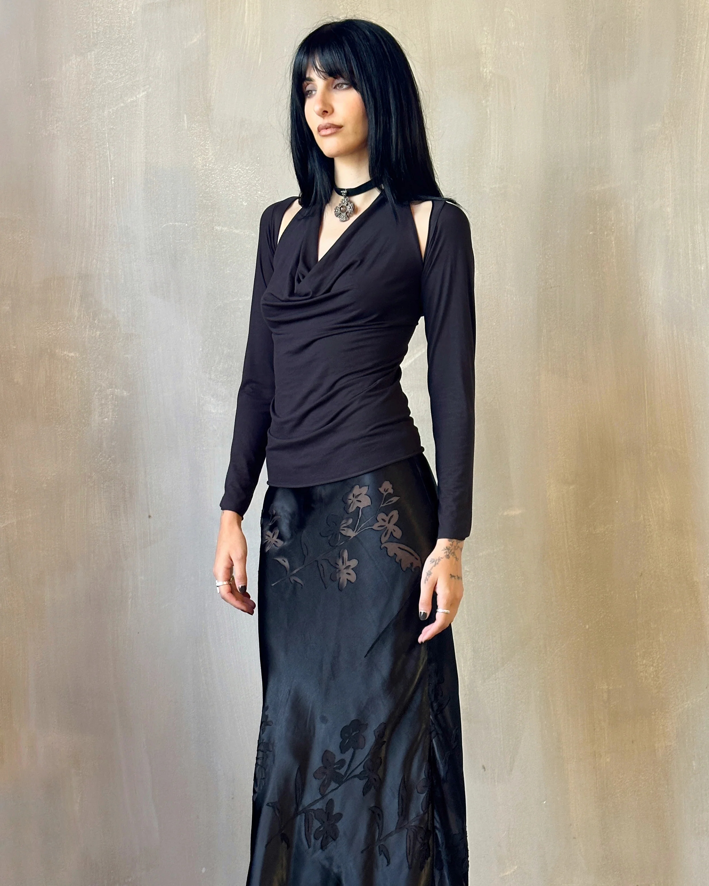 Sample Sale: Halter Shrug Top in Black (Size I) - Image 2