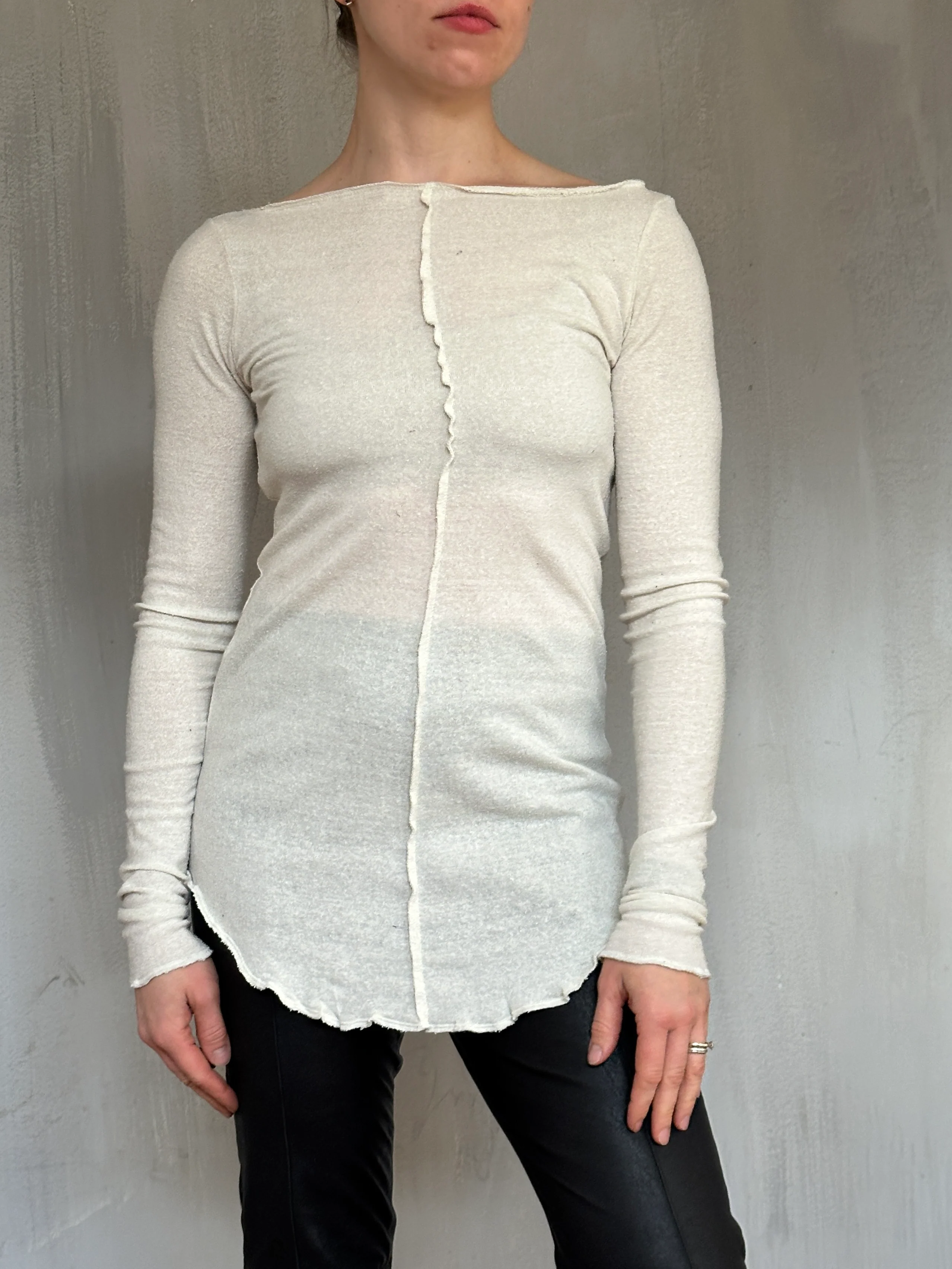 Sample Sale: Reverse Seam Boat Neck Tunic in Silk (Size I) - Image 3