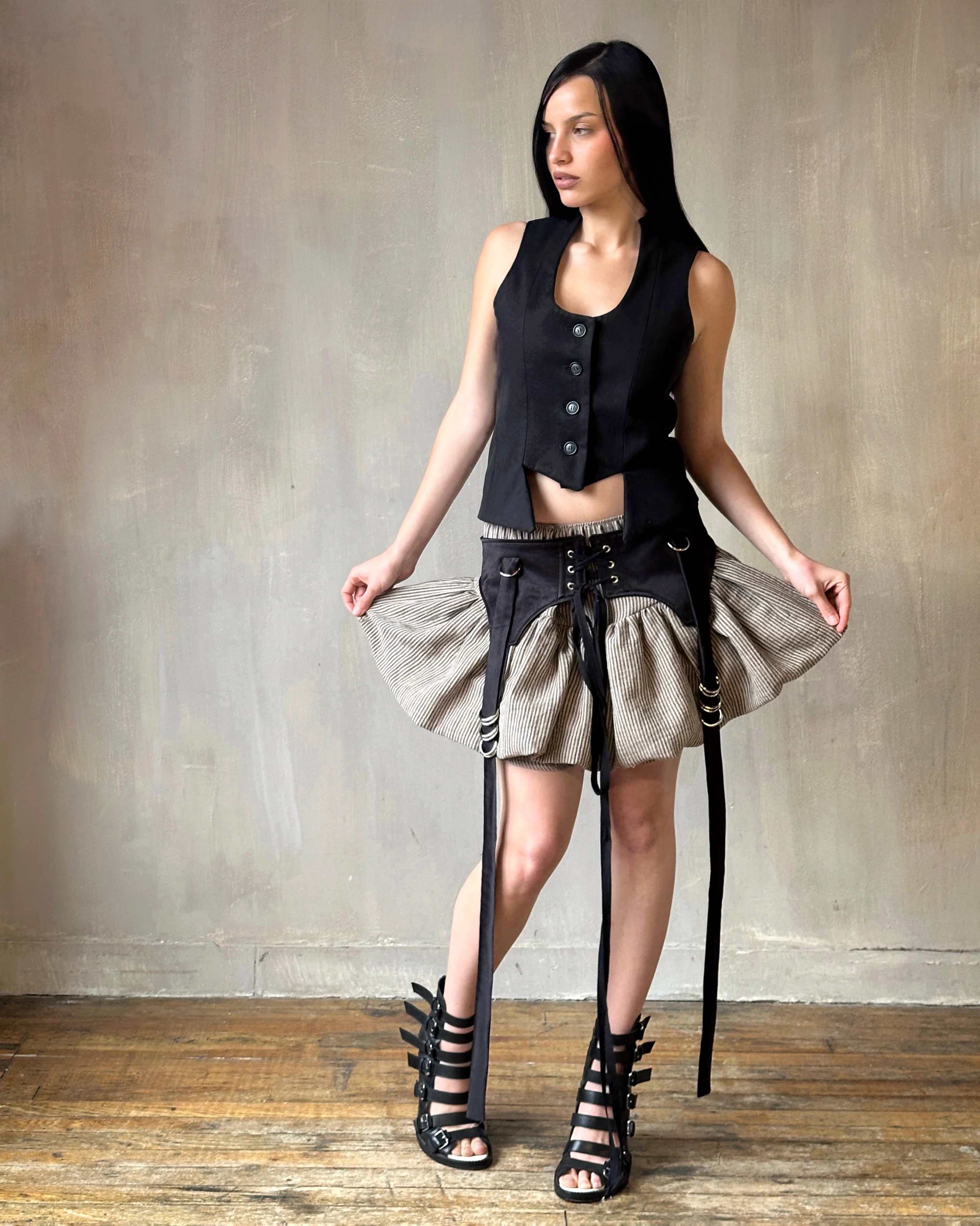 Spring '25 Black Satin Garter/Belt for Skirts - Image 3