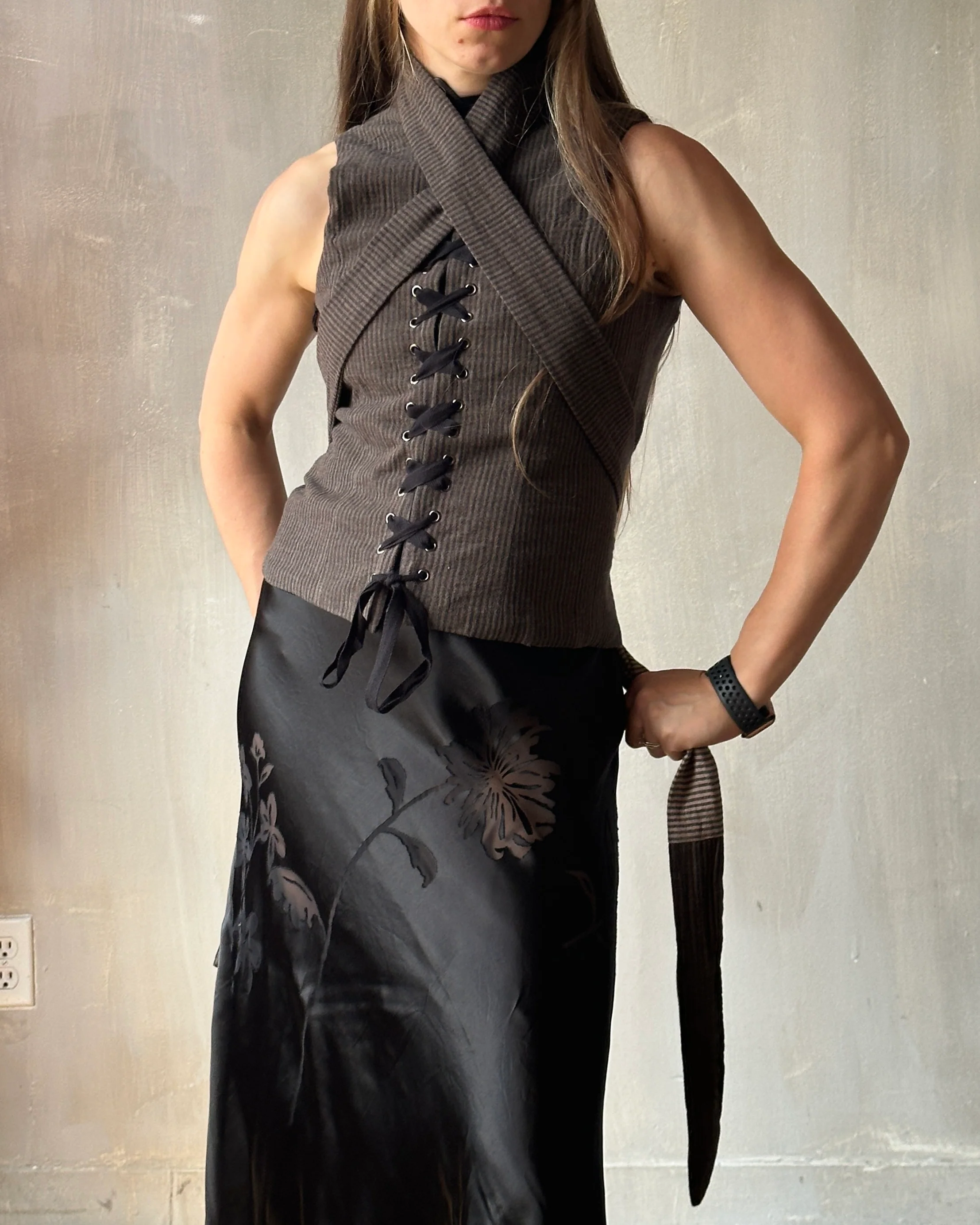 Cutaway Vest in Dark Stripe (In Stock) * - Image 10