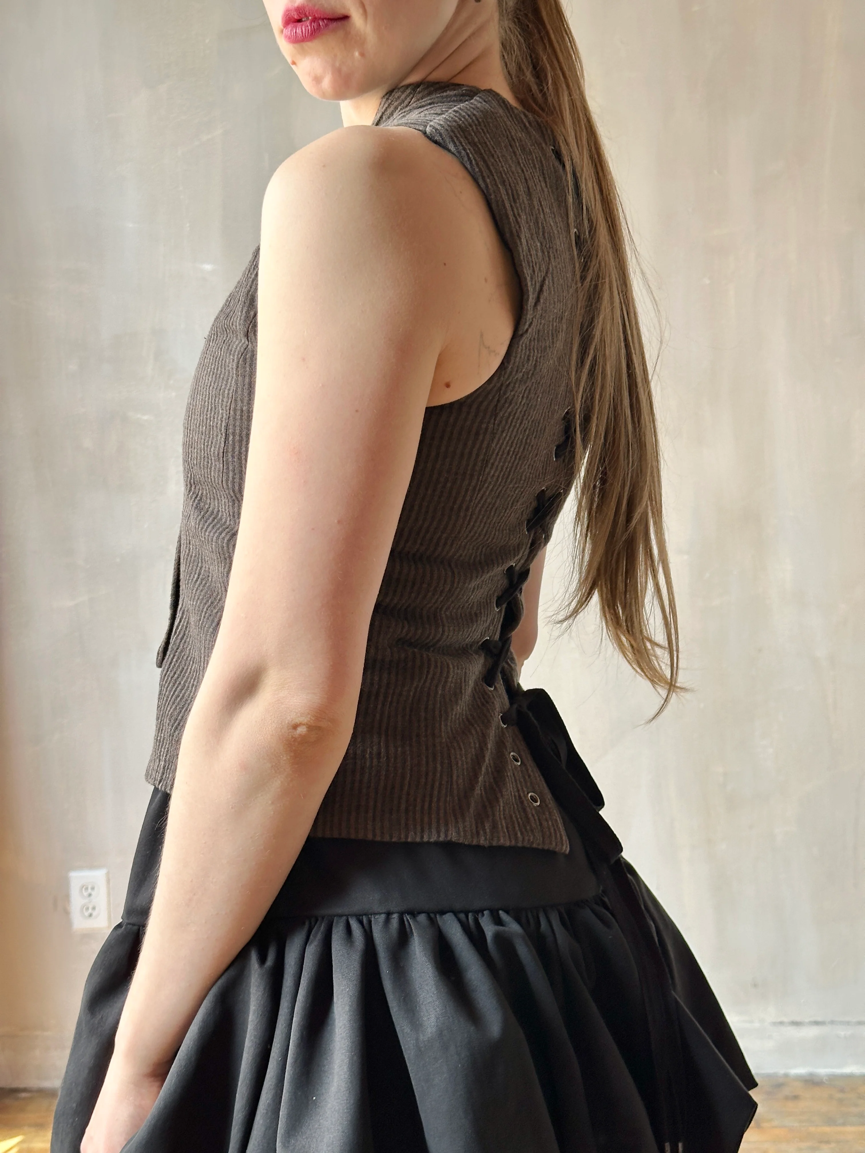 Cutaway Vest in Dark Stripe (In Stock) * - Image 8