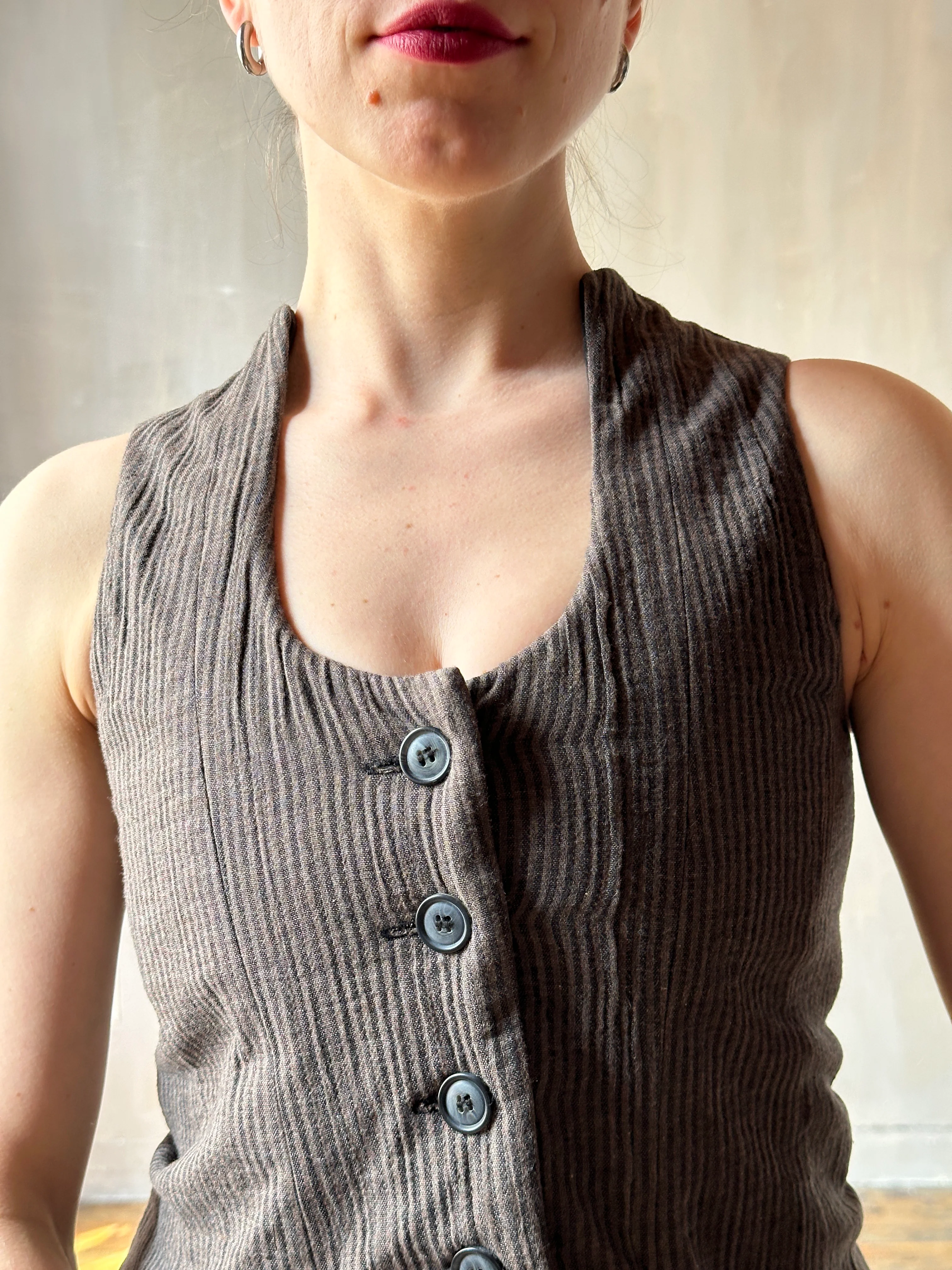 Cutaway Vest in Dark Stripe (In Stock) * - Image 9