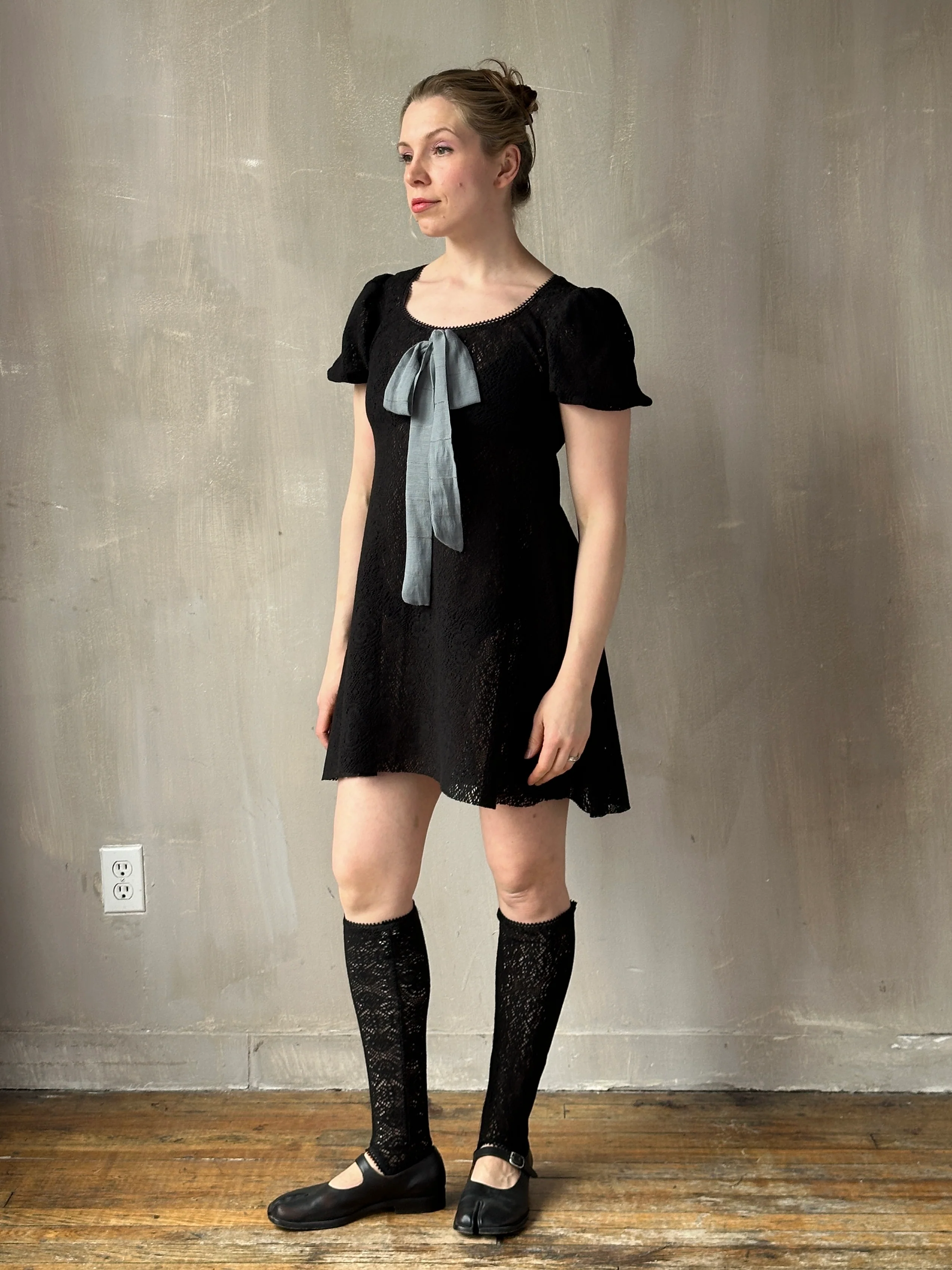 Spring '26: "Laura" Mini Dress in Black Cotton Lace (Pre-Order) - Image 4