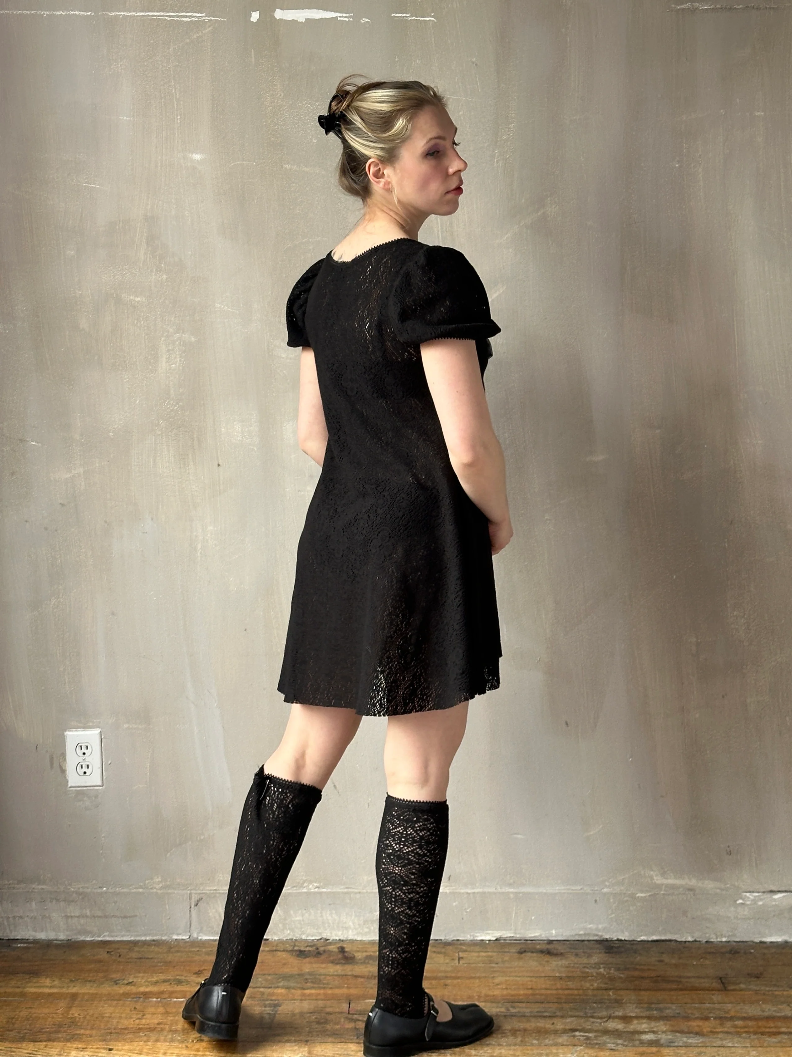 Spring '26: "Laura" Mini Dress in Black Cotton Lace (Pre-Order) - Image 5
