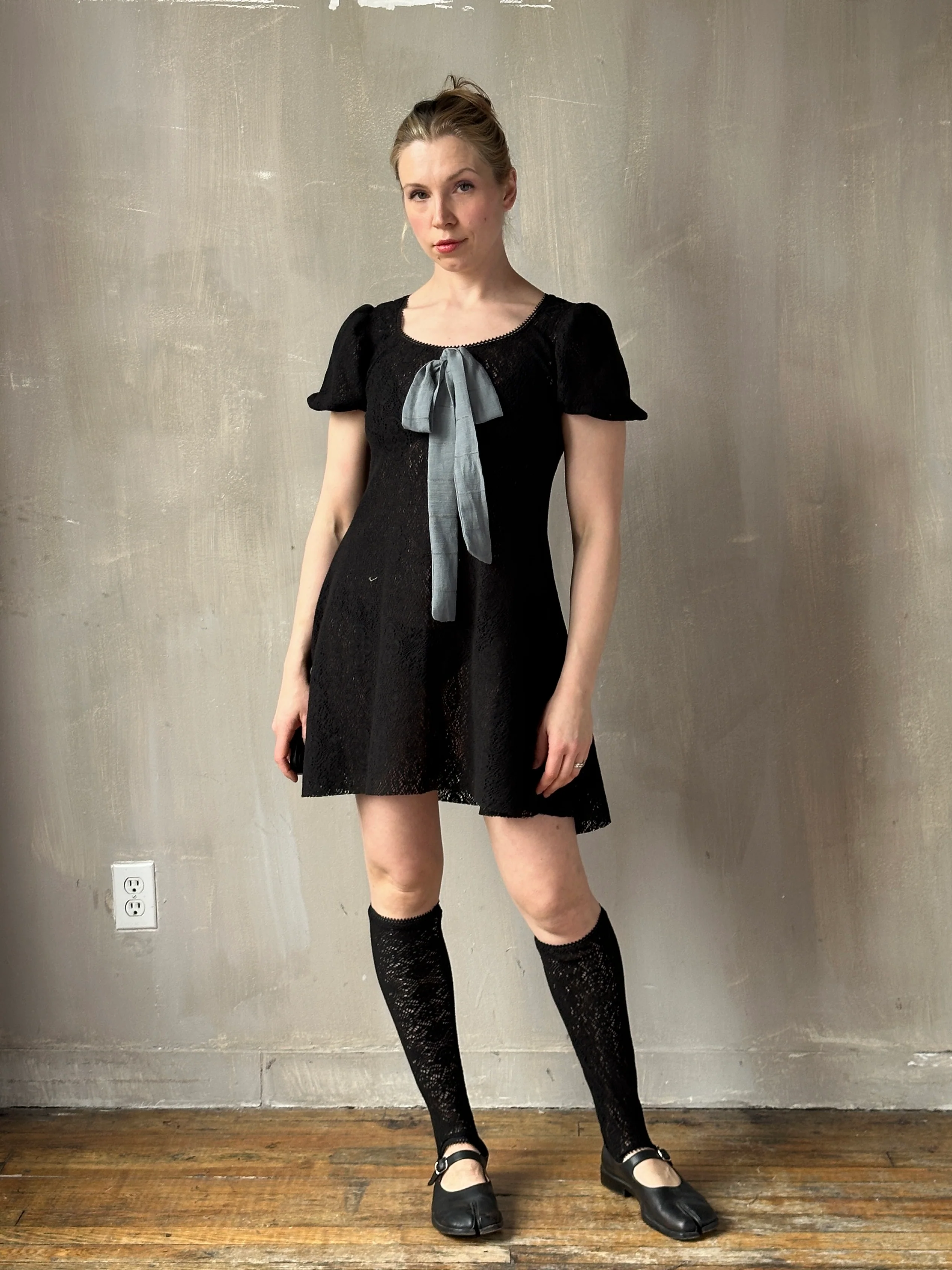 Spring '26: "Laura" Mini Dress in Black Cotton Lace (Pre-Order) - Image 6