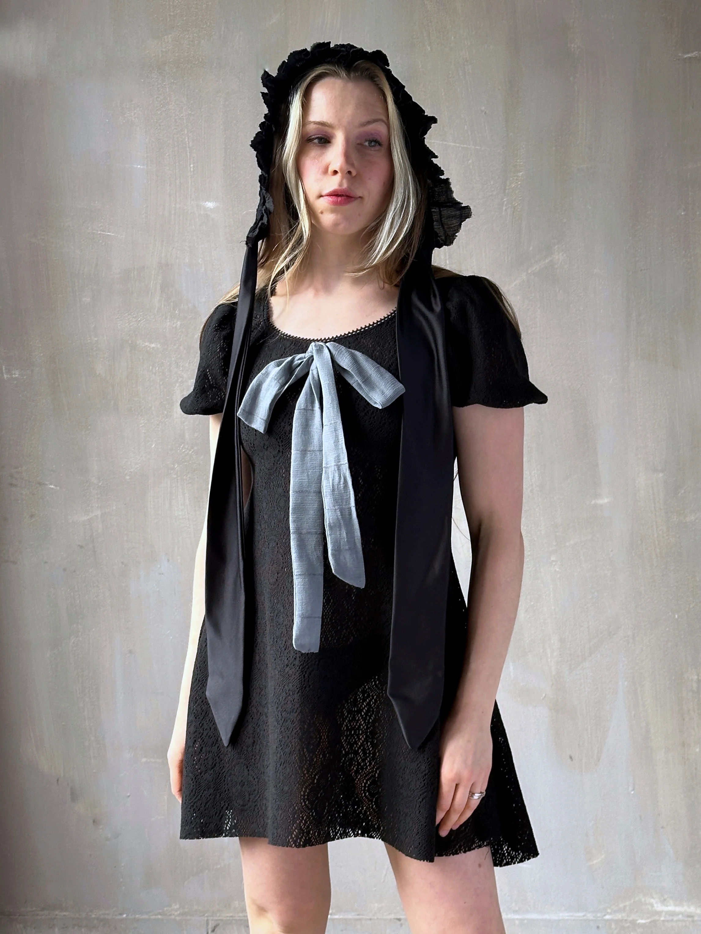 Spring '26: "Laura" Mini Dress in Black Cotton Lace (Pre-Order) - Image 7