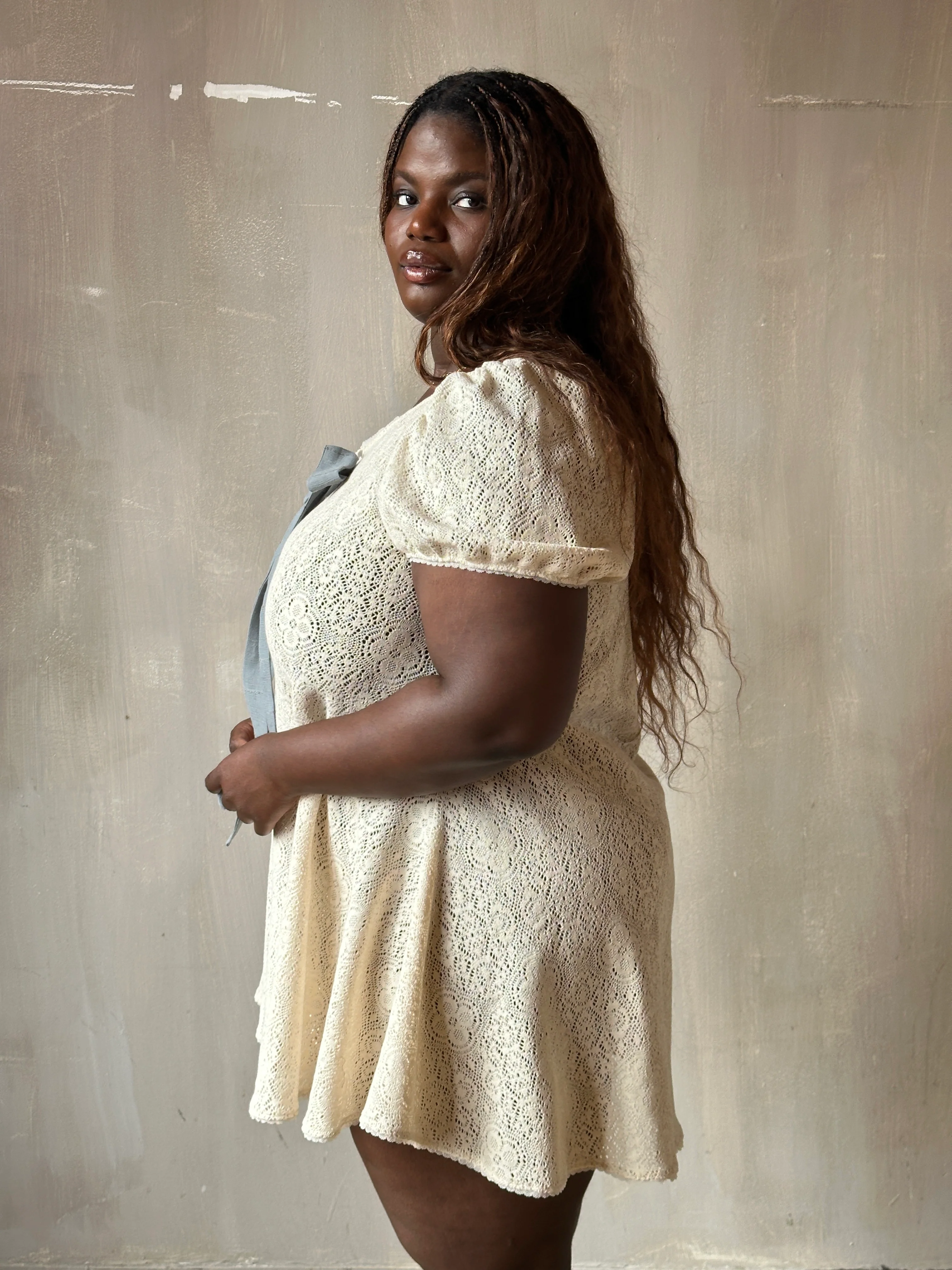 Spring '26: "Laura" Mini Dress in Ivory Cotton Lace (Pre-Order) - Image 5