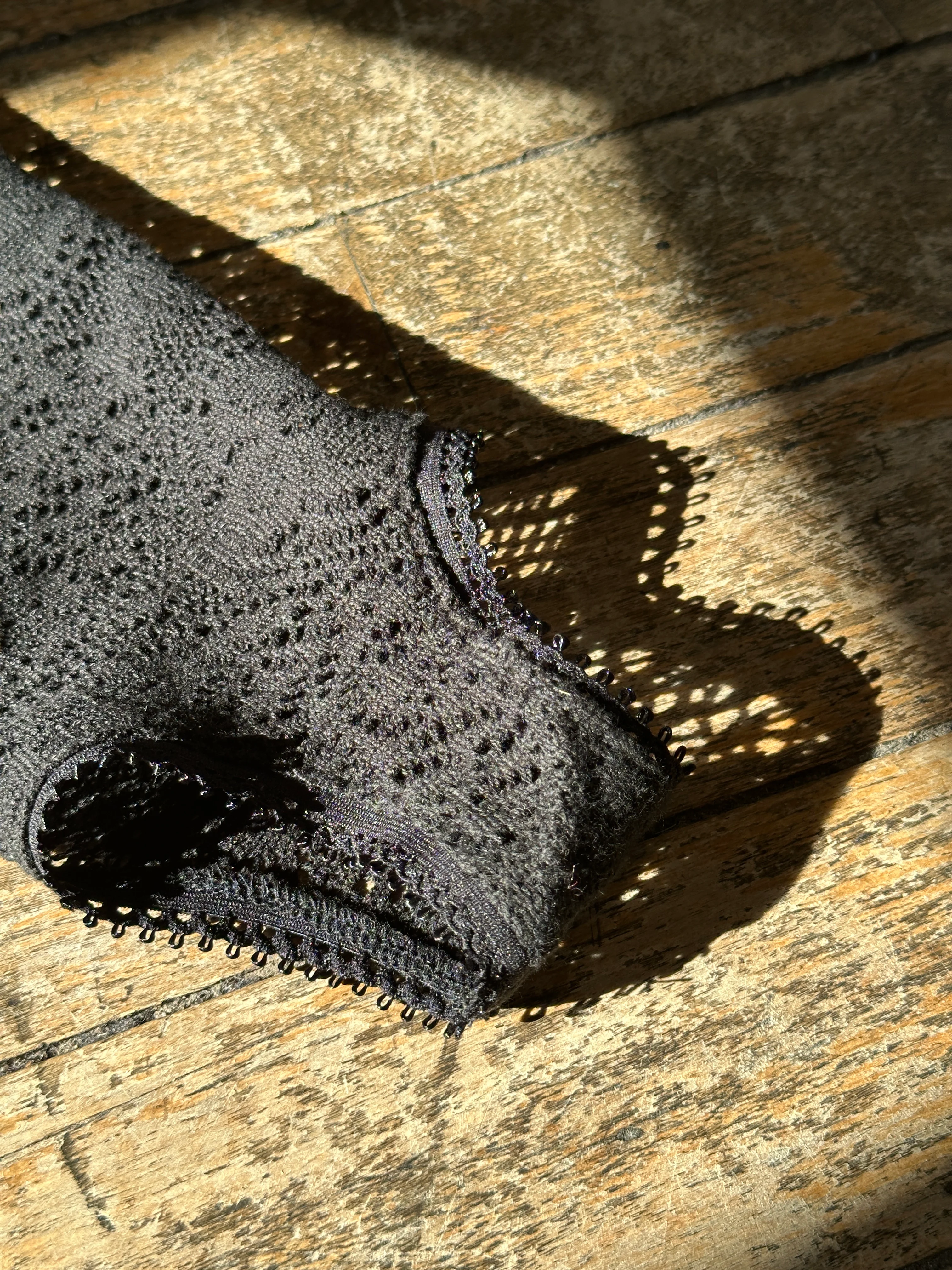 Spring '26: Knee-High Stirrup Socks in Black Cotton Lace (Pre-Order) - Image 12