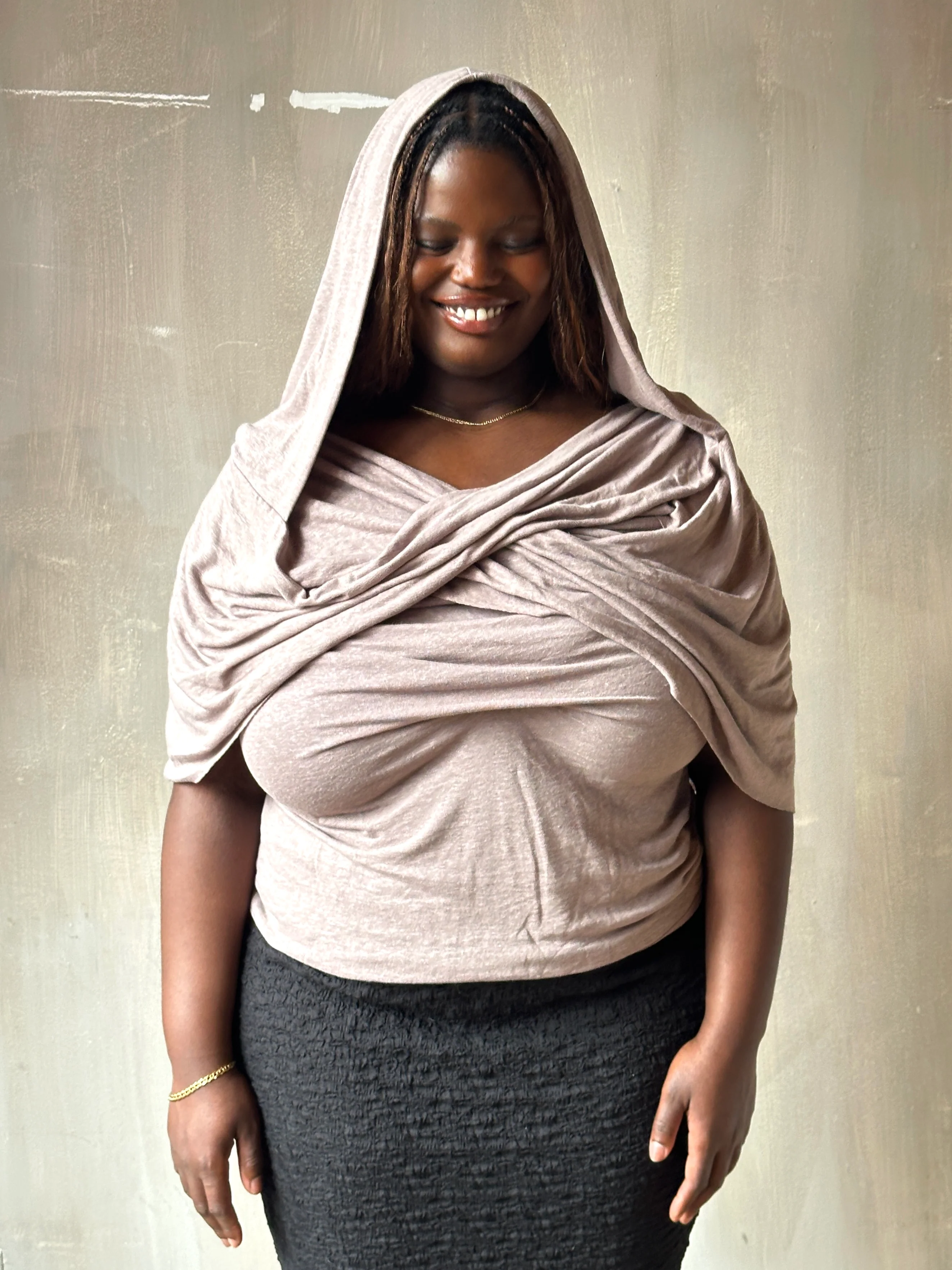 Spring '26: Mythic Cowl in "Moon Dust" Linen Jersey (Pre-Order) - Image 2