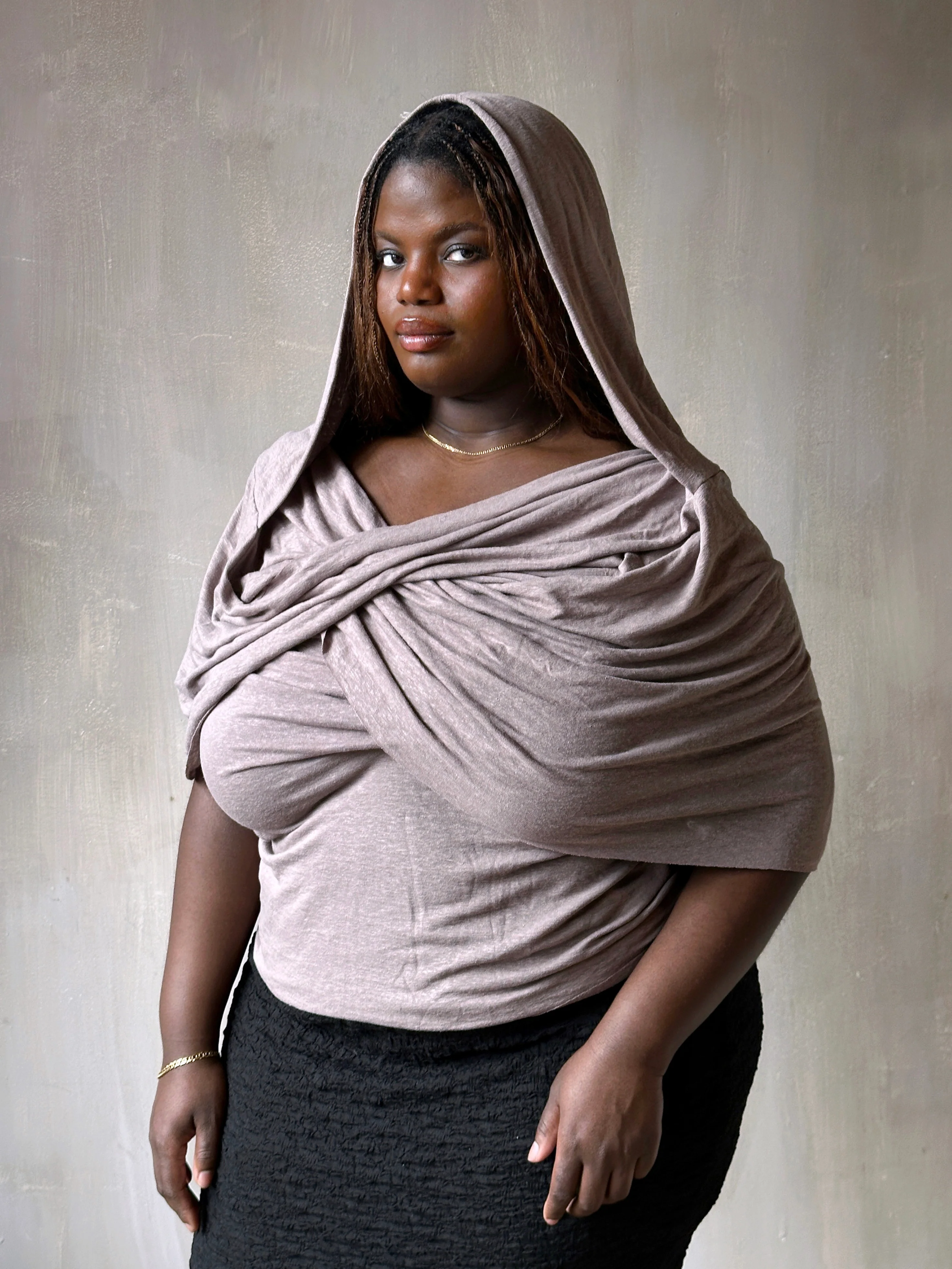 Spring '26: Mythic Cowl in "Moon Dust" Linen Jersey (Pre-Order) - Image 3