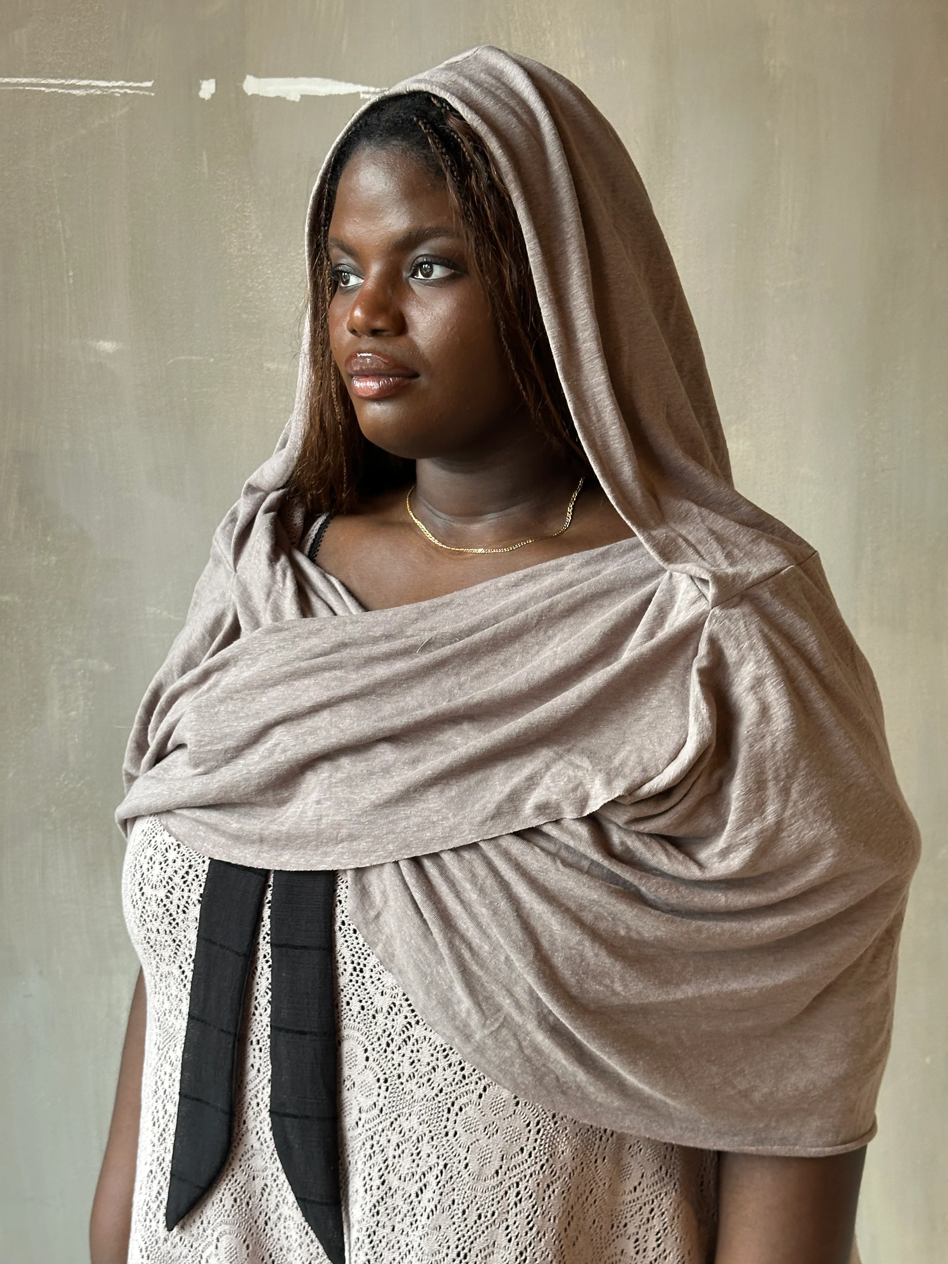 Spring '26: Mythic Cowl in "Moon Dust" Linen Jersey (Pre-Order) - Image 6