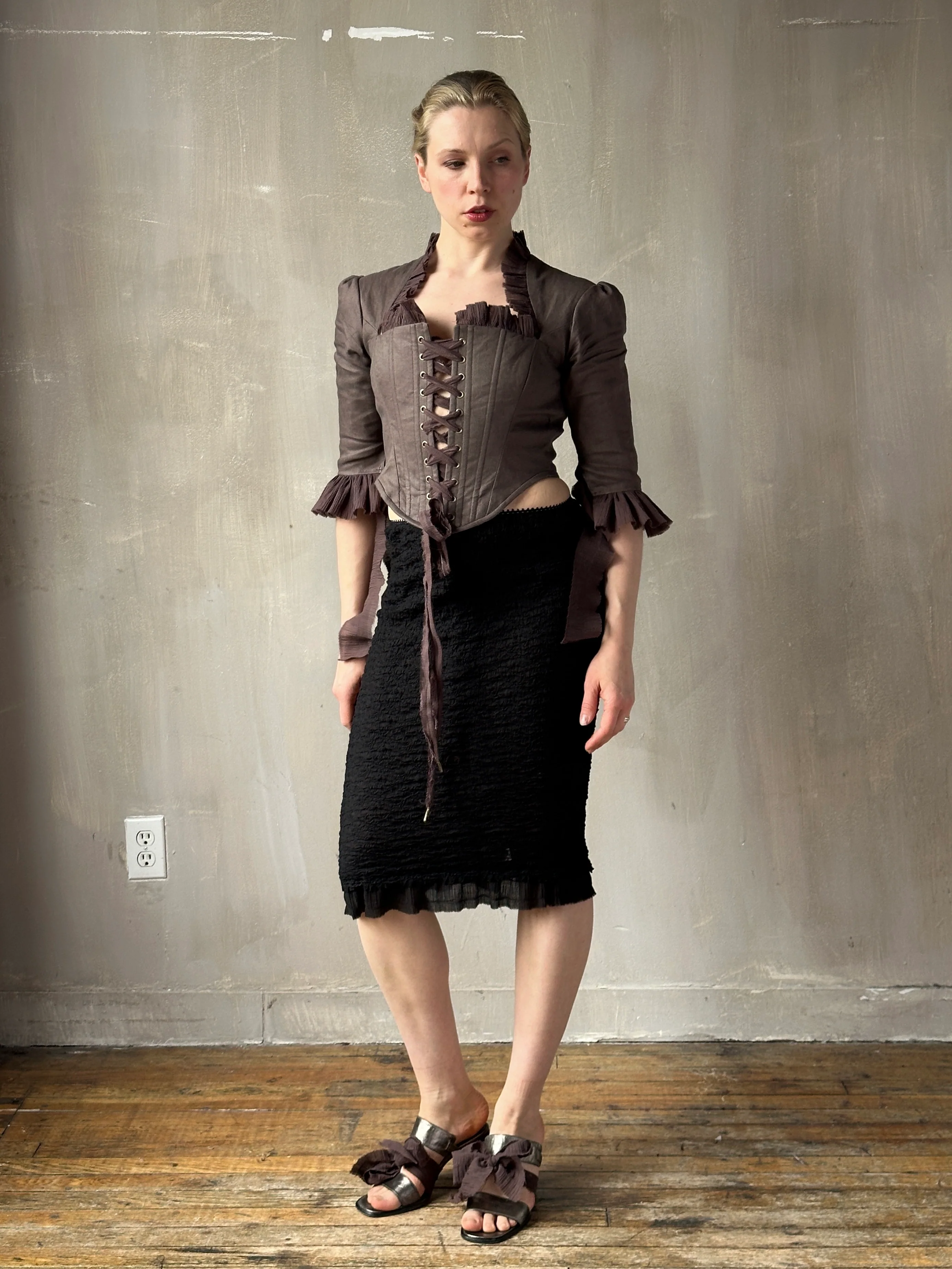 Spring '26: Pastorale Bodice in Mauve Earth Linen (Pre-Order, Limited Edition) - Image 8