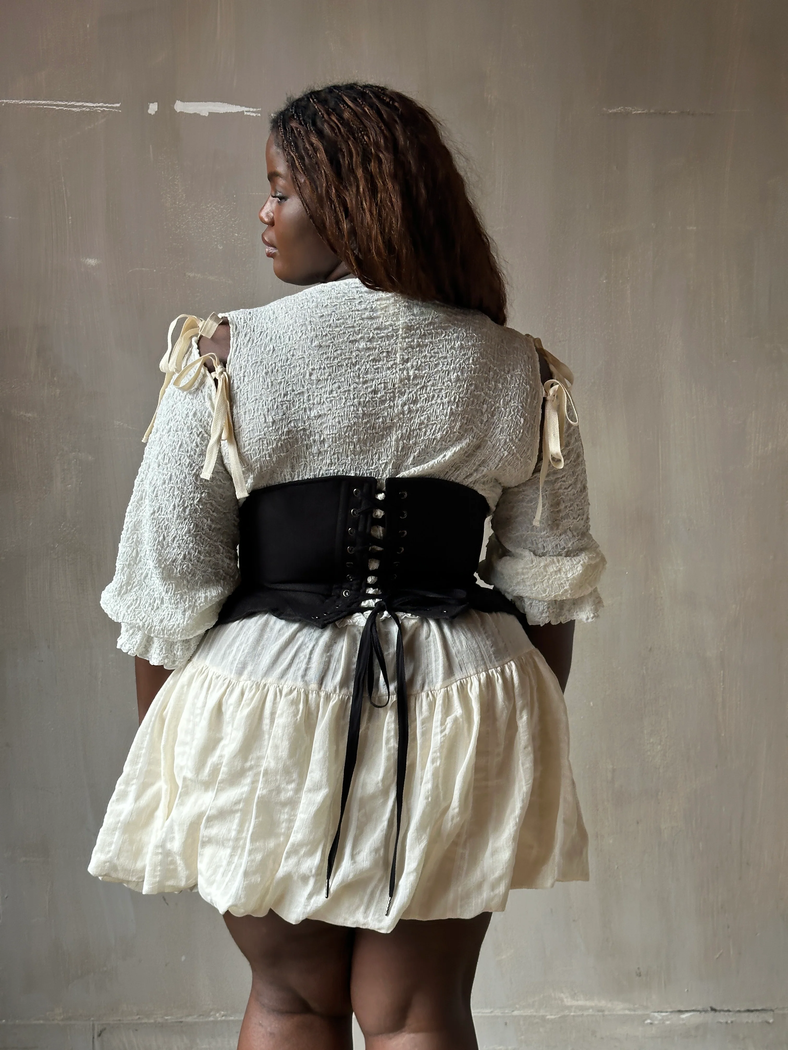 Spring'26: Detached Sleeves in Ivory Crinkled Cotton (Pre-Order) - Image 10