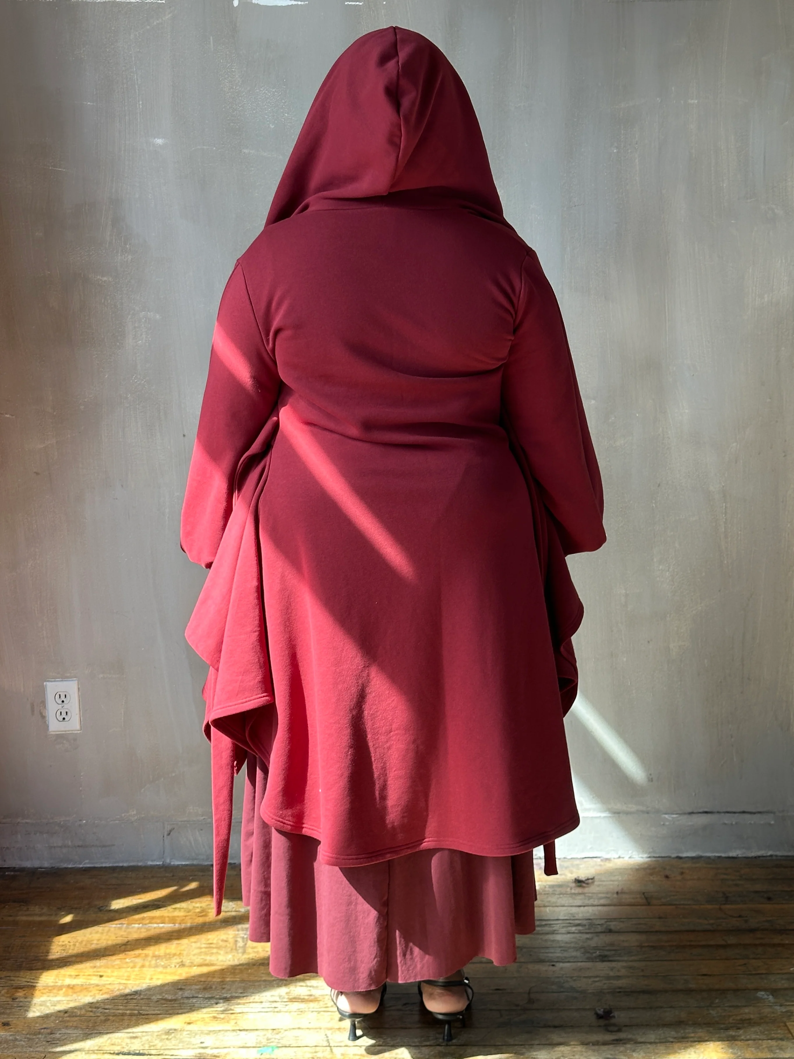 Tournure Jacket in Oxblood Organic Fleece (In Stock) - Image 5