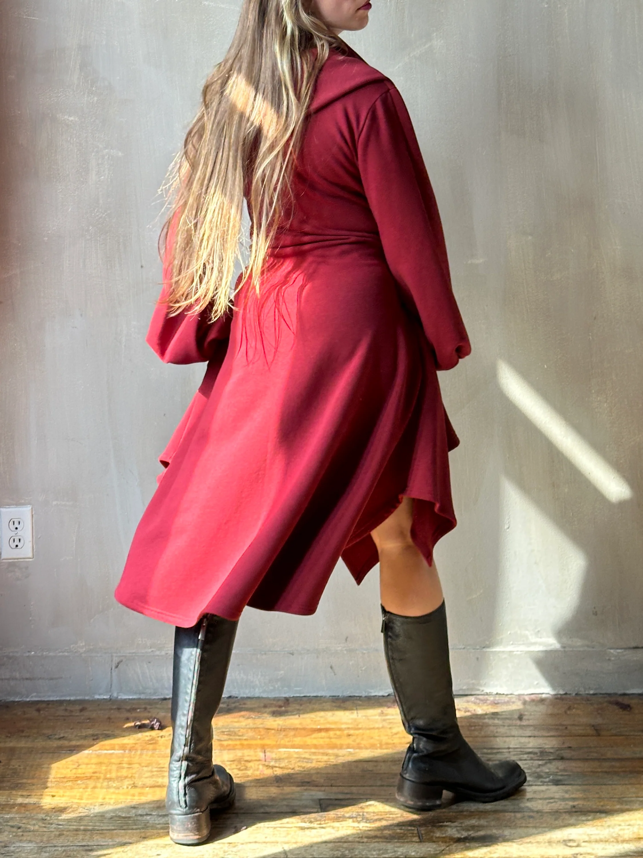 Tournure Jacket in Oxblood Organic Fleece (In Stock) - Image 6