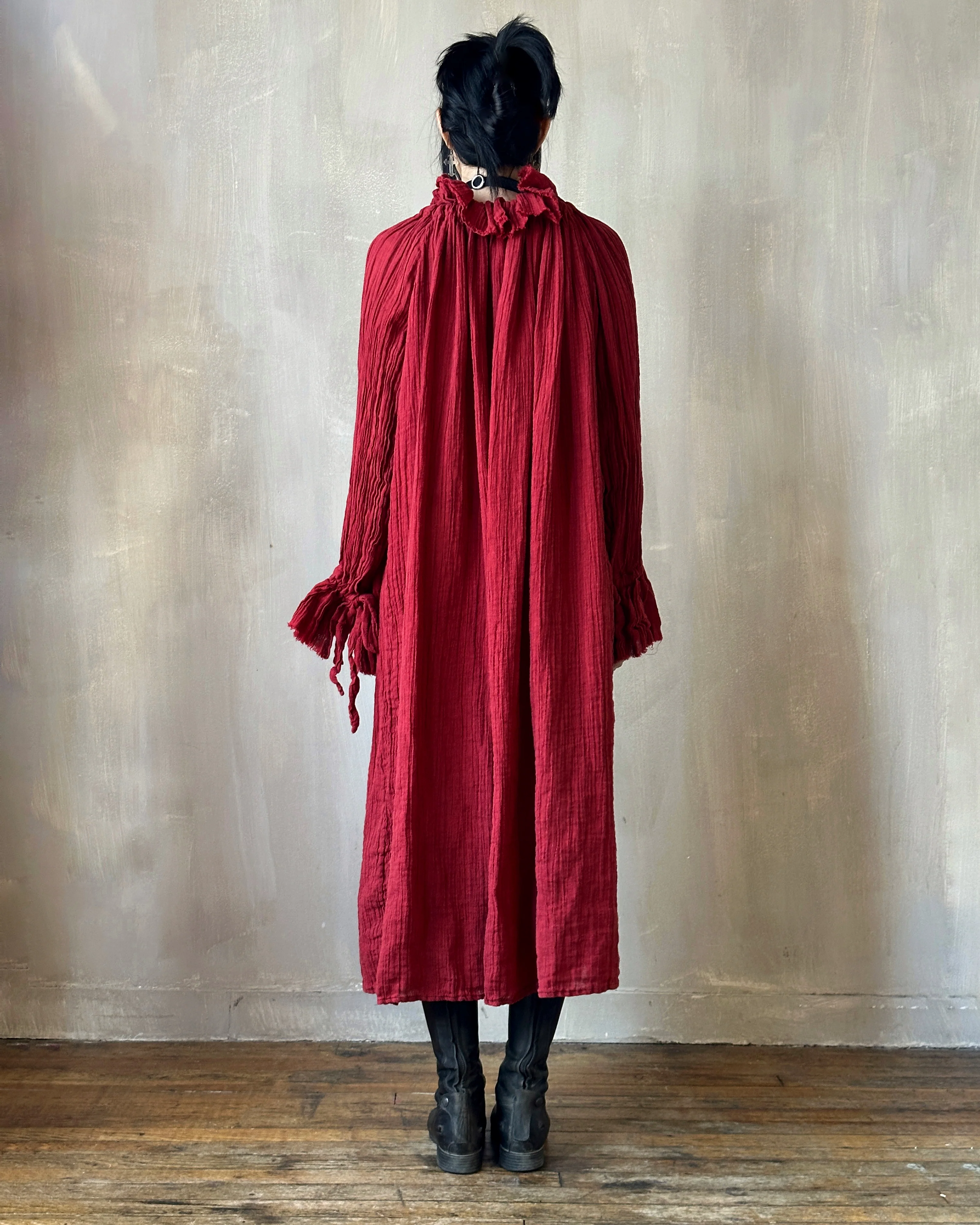 Ultra Maxi Alchemist Chemise in Burnt Red Linen - Image 14