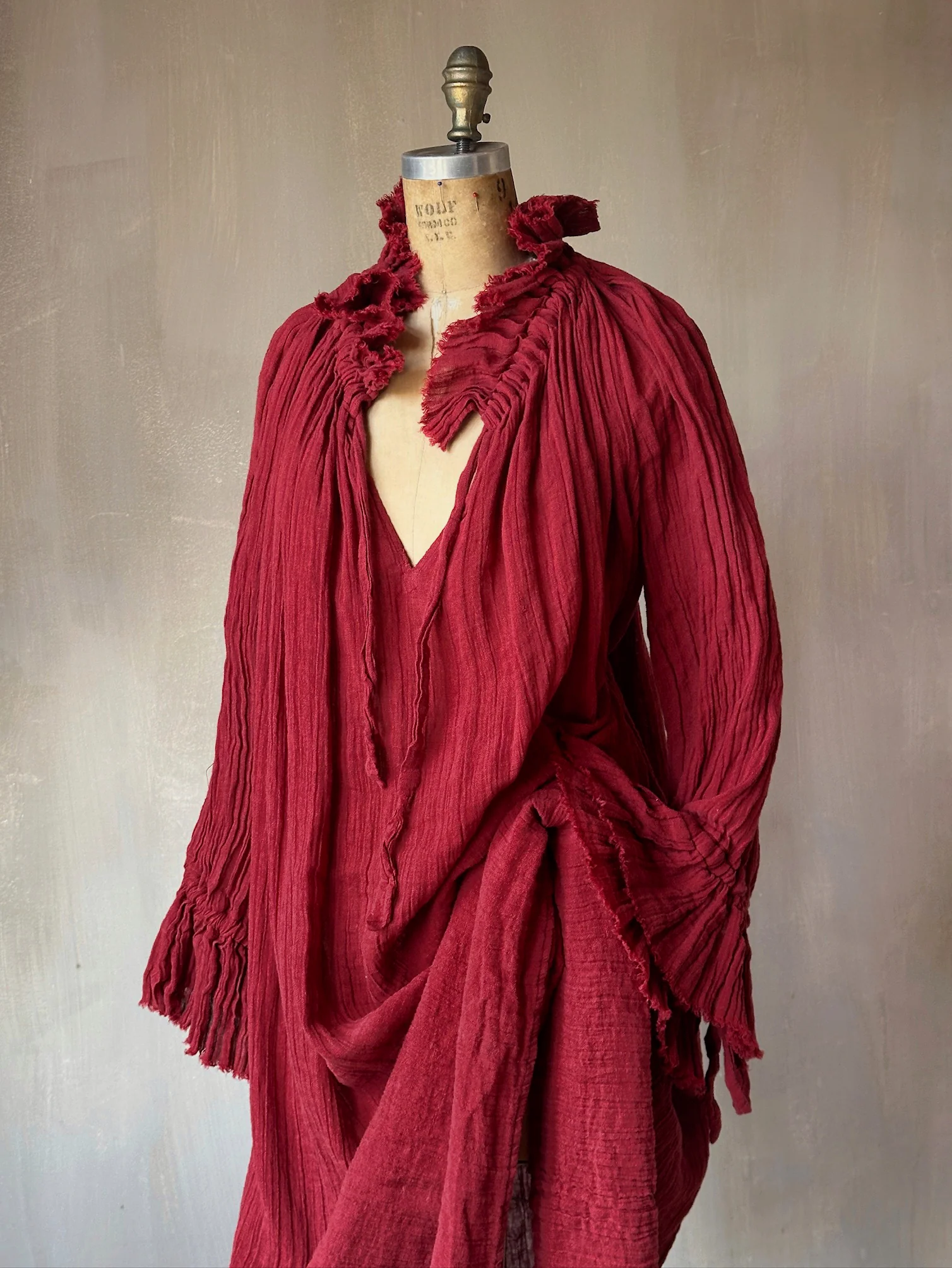 Ultra Maxi Alchemist Chemise in Burnt Red Linen - Image 15