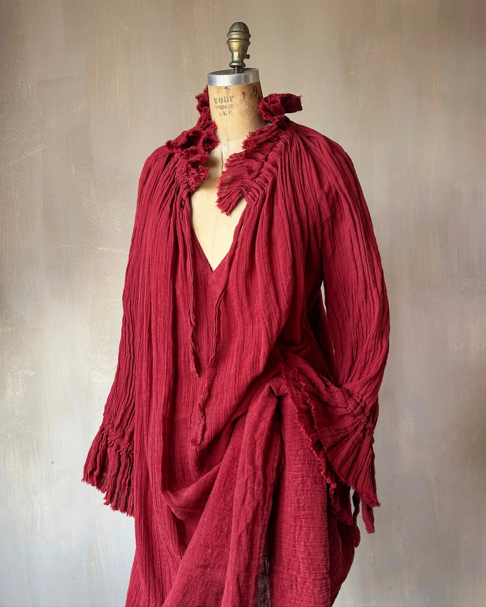 Ultra Maxi Alchemist Chemise in Burnt Red Linen - Image 16