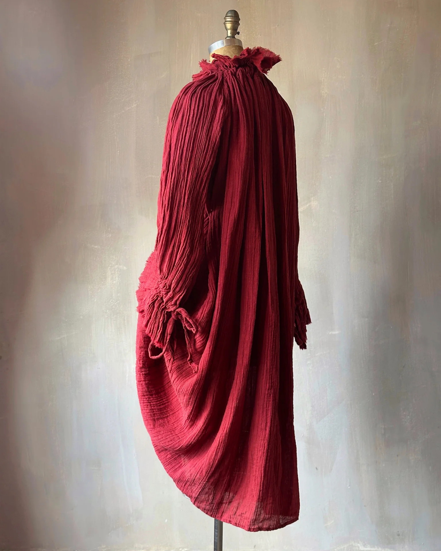 Ultra Maxi Alchemist Chemise in Burnt Red Linen - Image 17