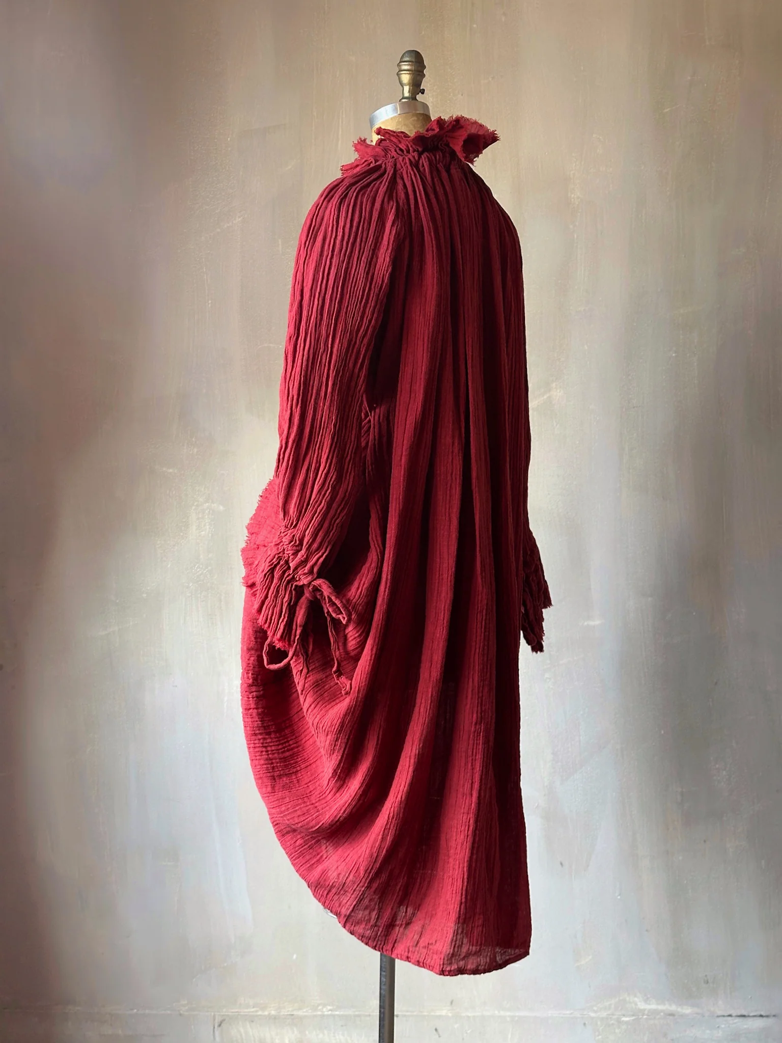 Ultra Maxi Alchemist Chemise in Burnt Red Linen - Image 18