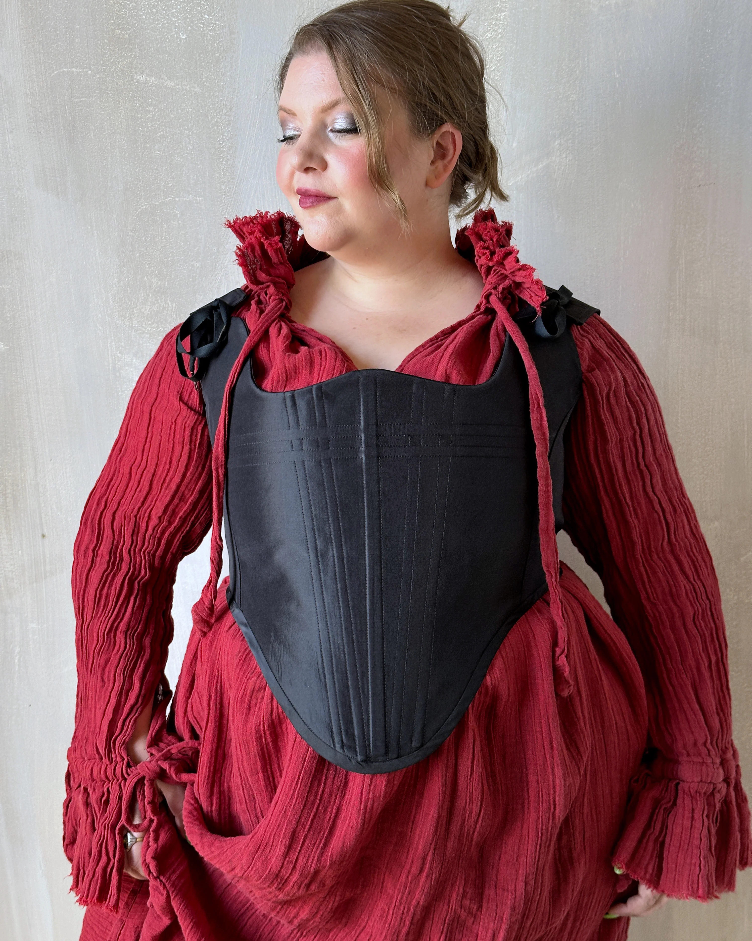 Ultra Maxi Alchemist Chemise in Burnt Red Linen - Image 7